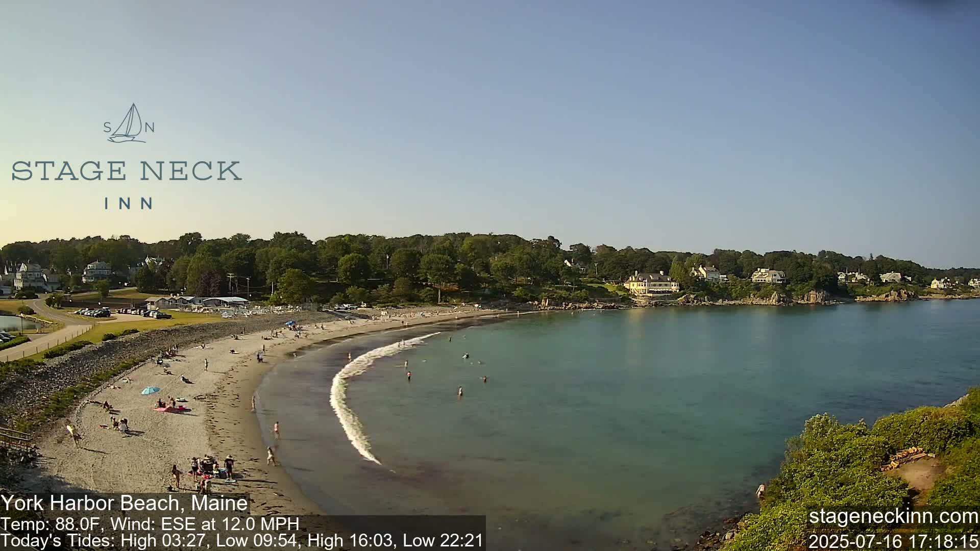 York Harbor Beach Live Cam, Maine USA 