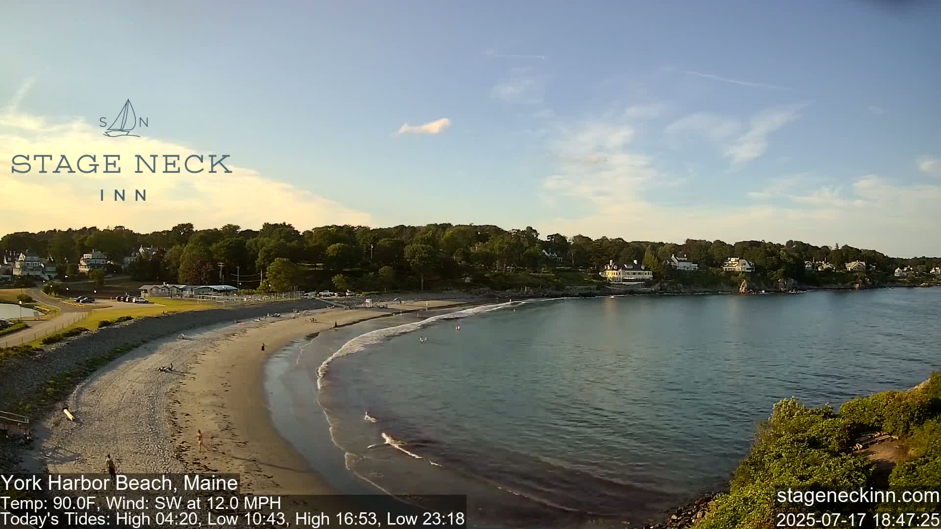 York Harbor Beach Live Cam, Maine USA 