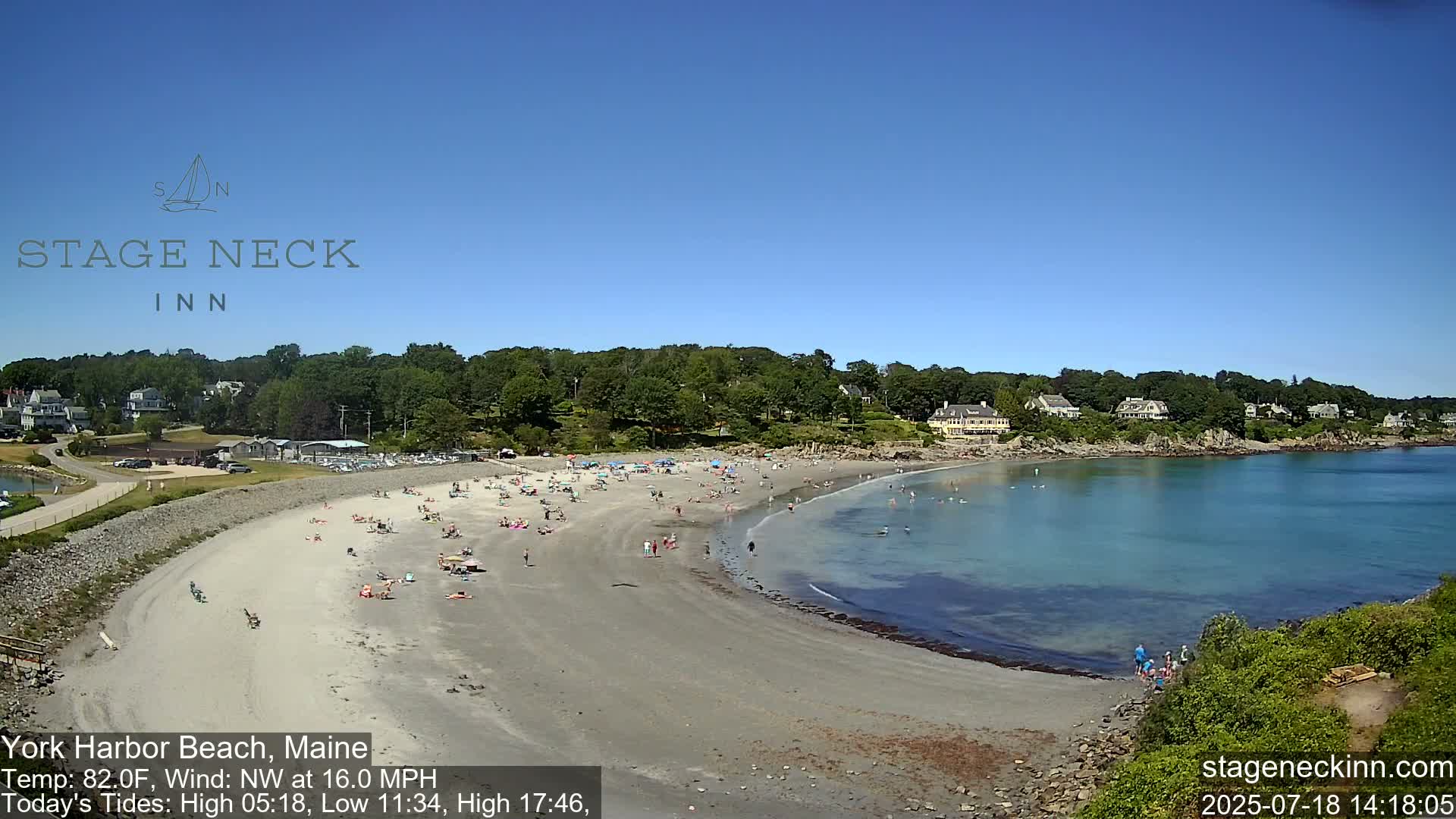 York Harbor Beach Live Cam, Maine USA 