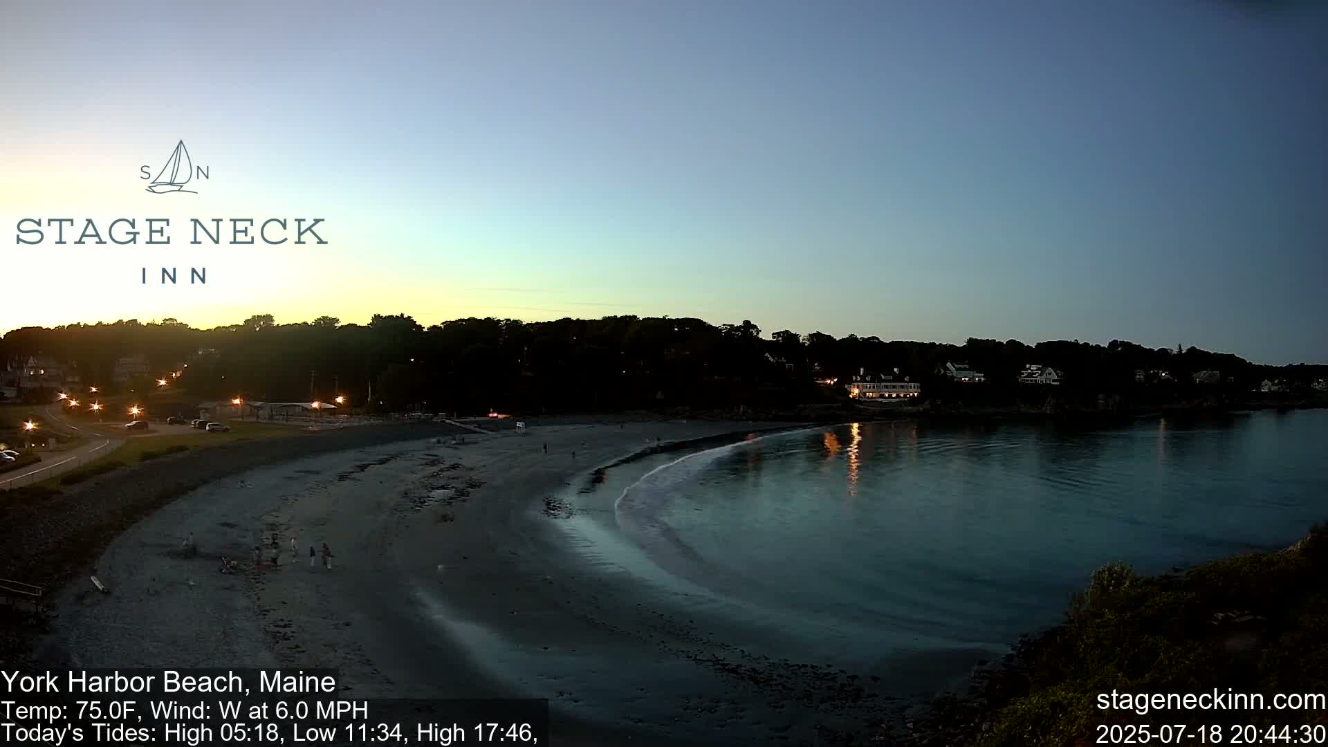 York Harbor Beach Live Cam, Maine USA 