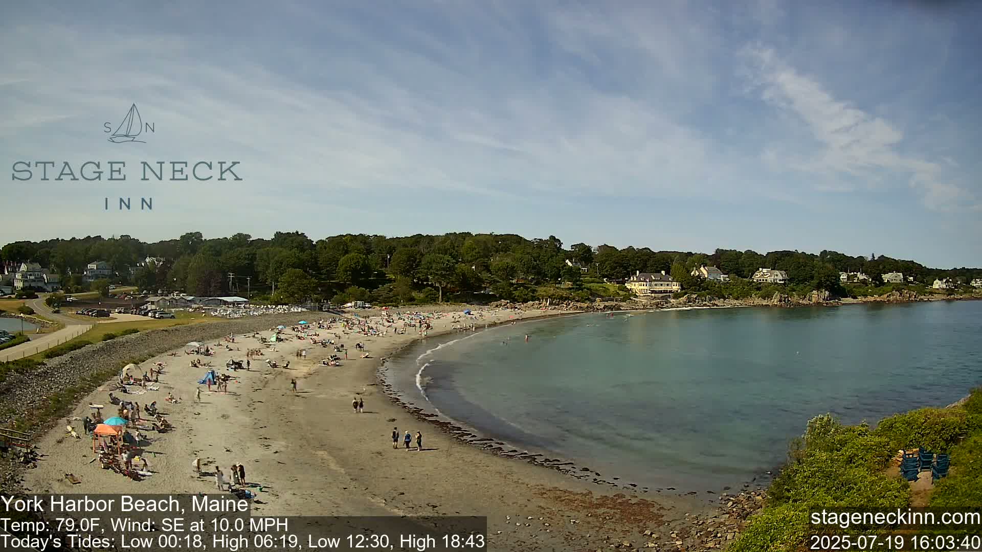 York Harbor Beach Live Cam, Maine USA 