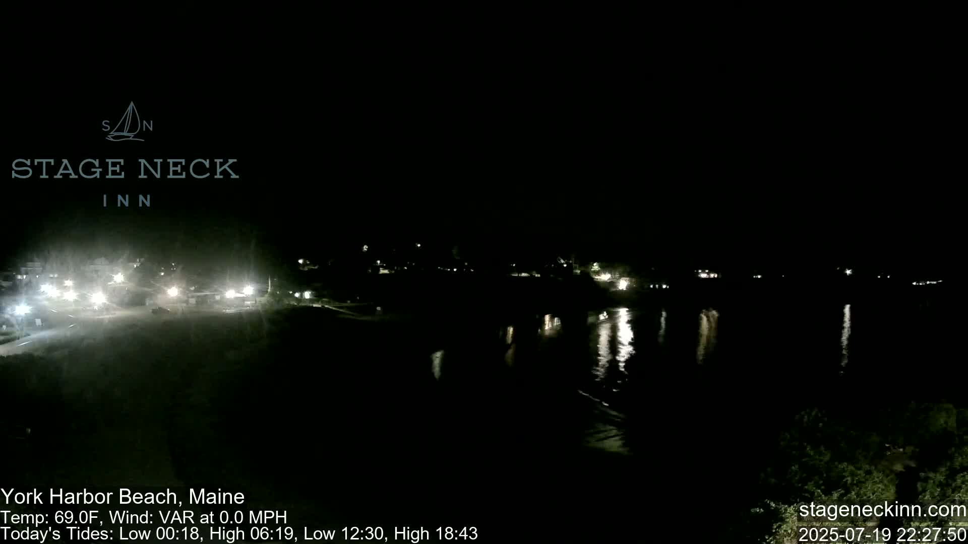 York Harbor Beach Live Cam, Maine USA 