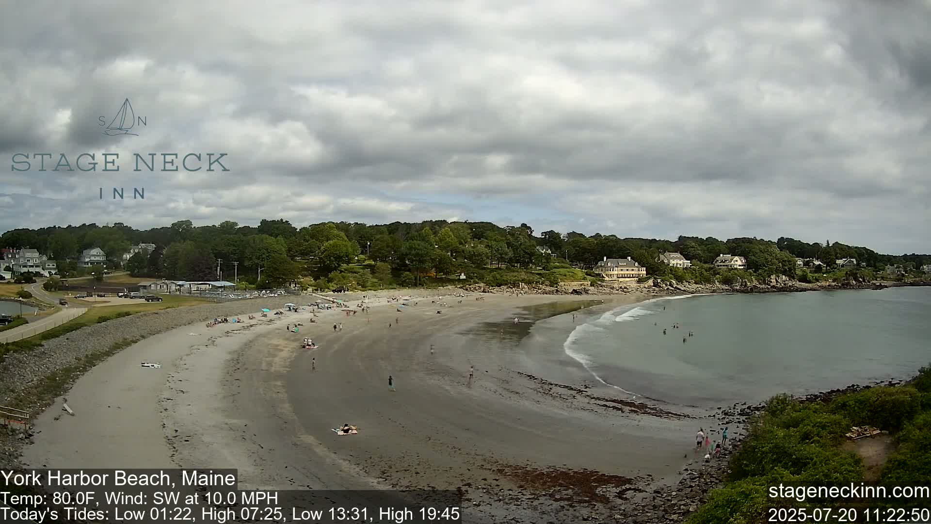 York Harbor Beach Live Cam, Maine USA 