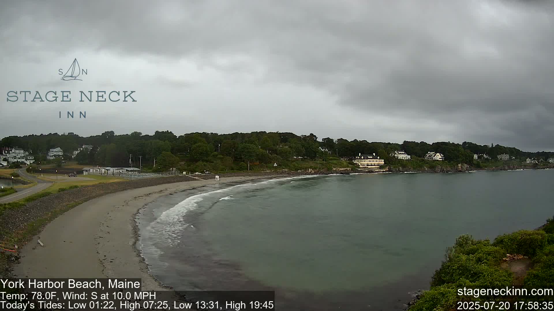 York Harbor Beach Live Cam, Maine USA 