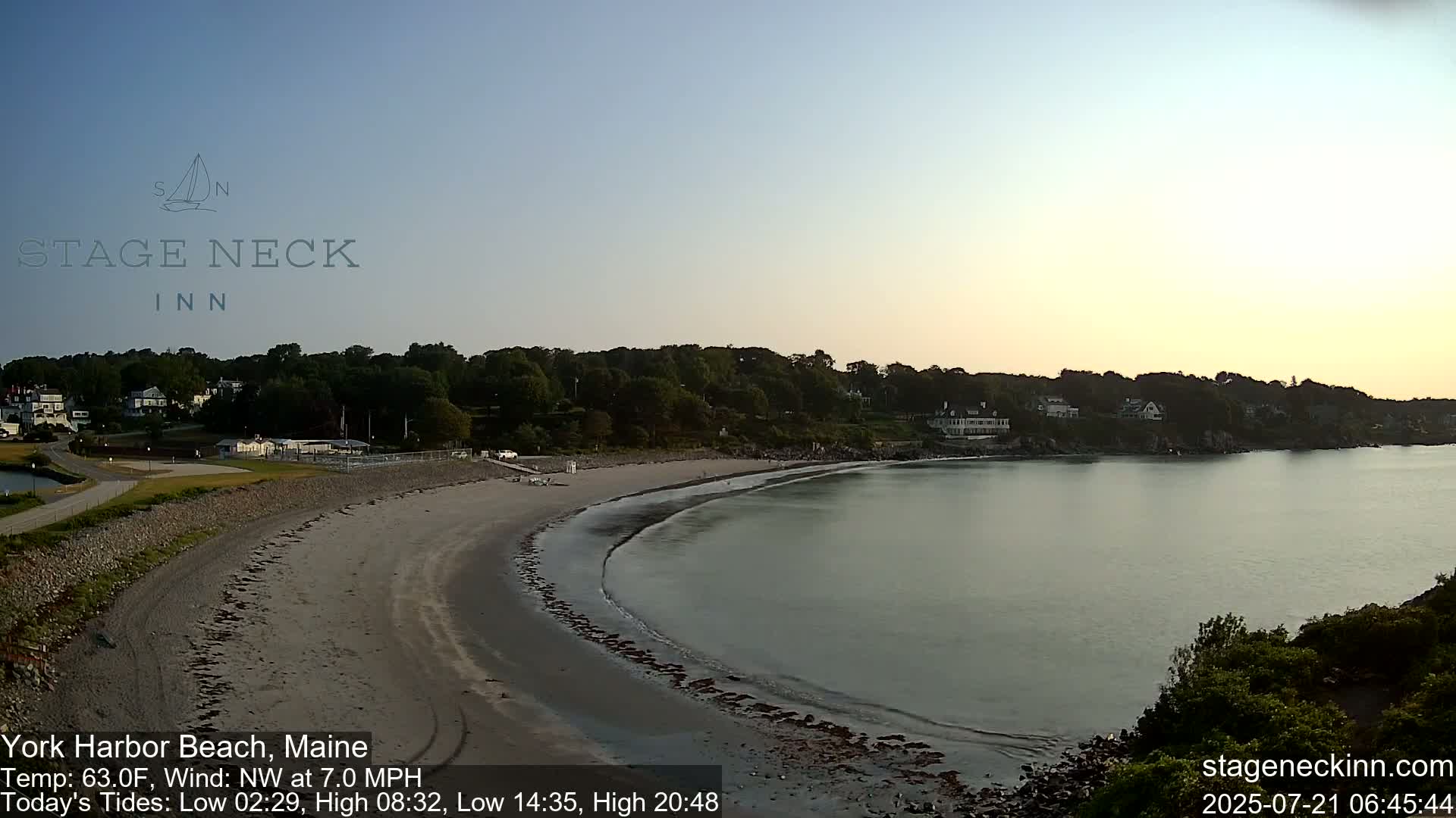 York Harbor Beach Live Cam, Maine USA 