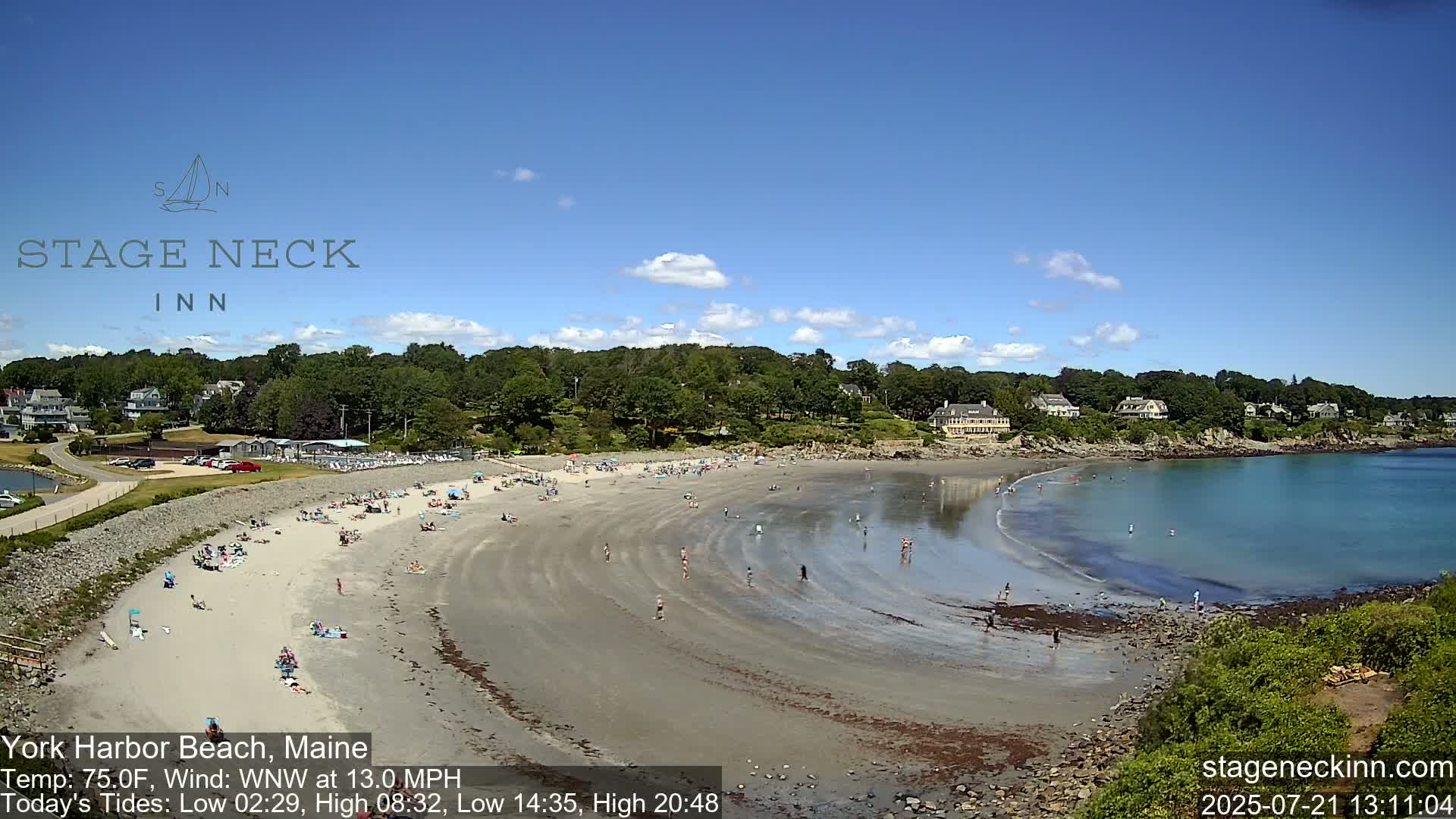 York Harbor Beach Live Cam, Maine USA 
