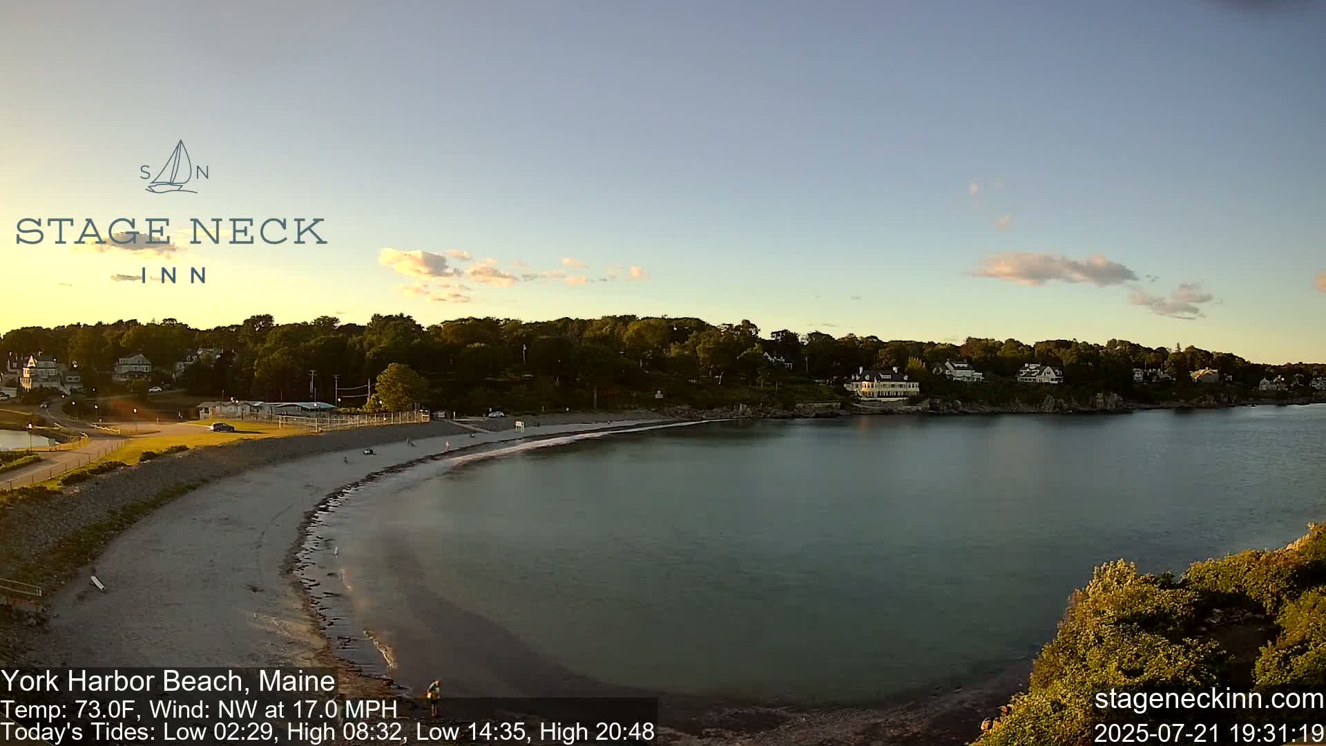 York Harbor Beach Live Cam, Maine USA 