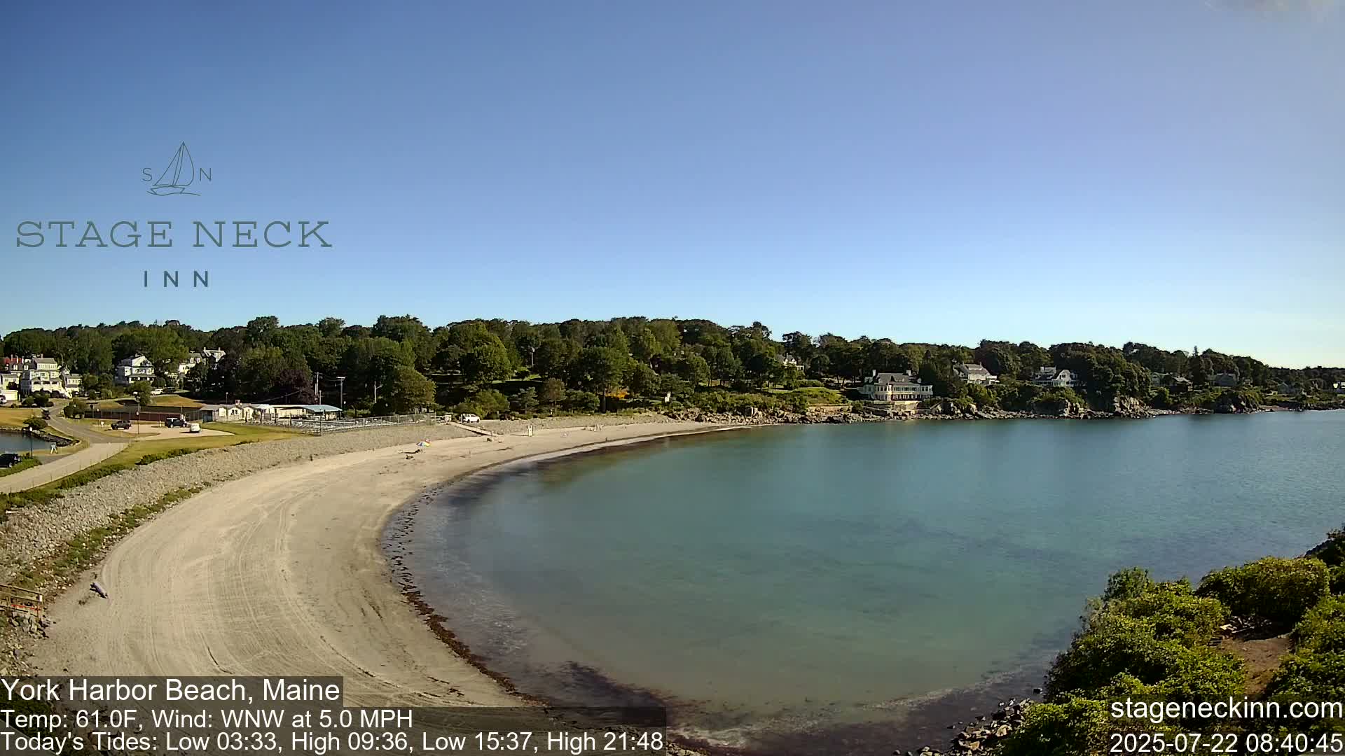 York Harbor Beach Live Cam, Maine USA 