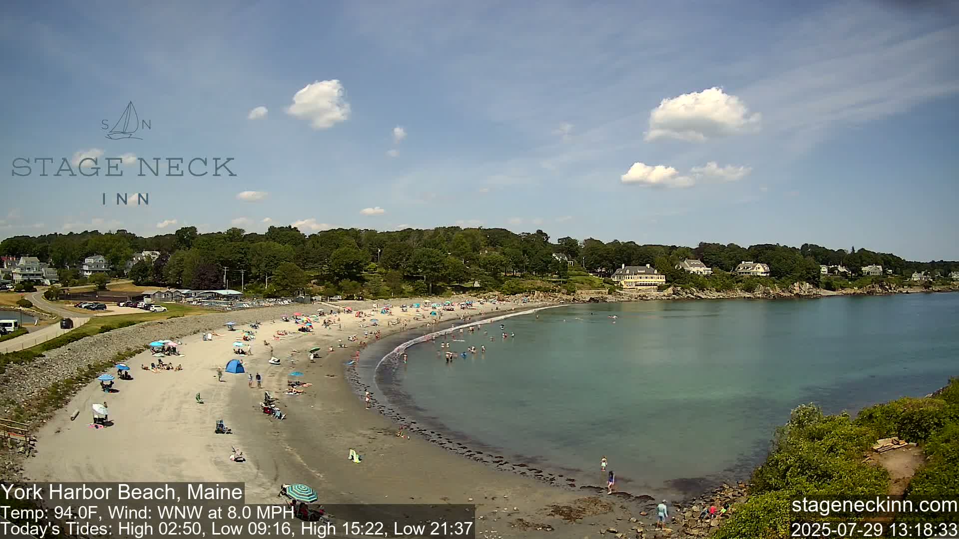 York Harbor Beach Live Cam, Maine USA 