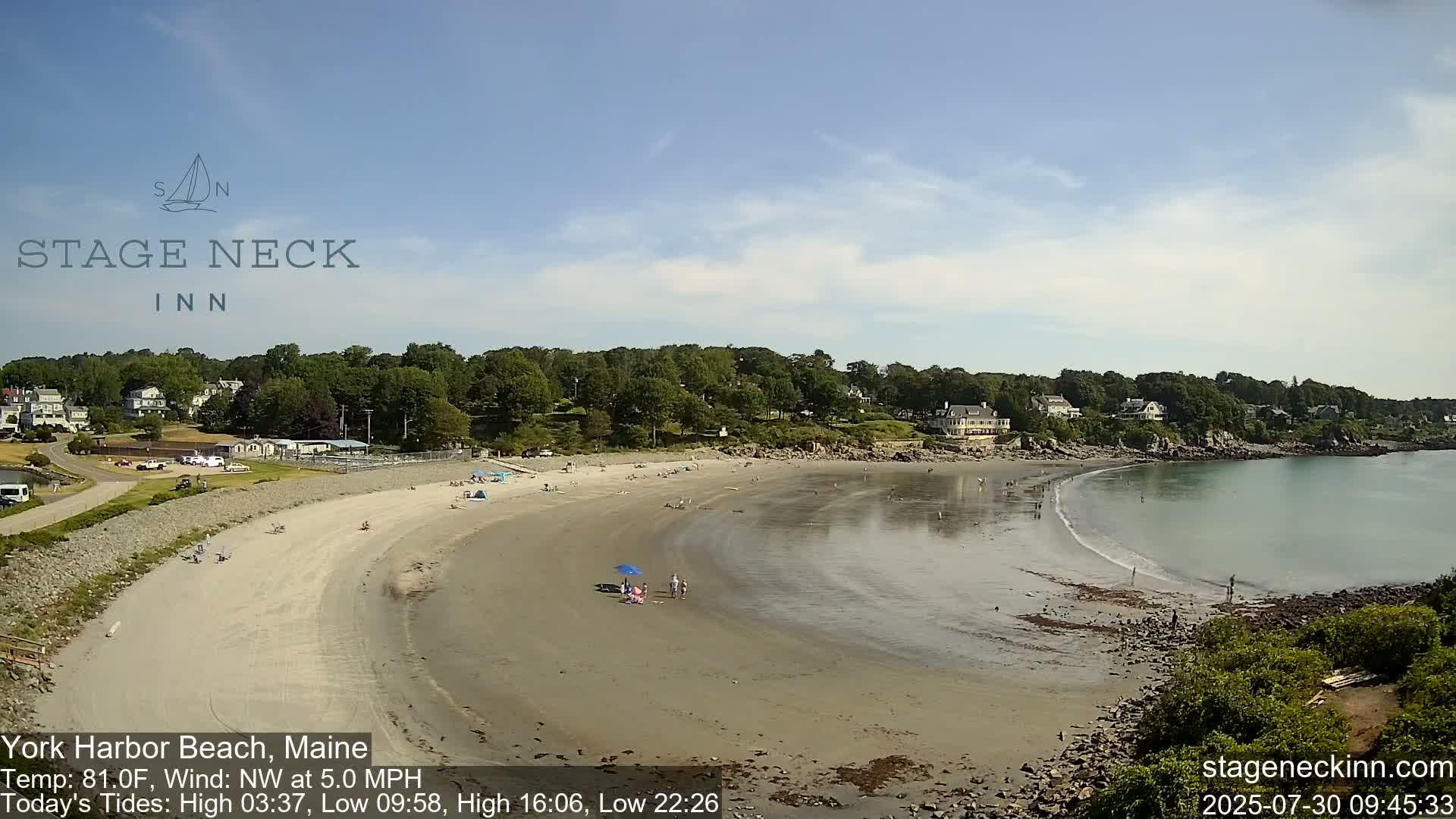 York Harbor Beach Live Cam, Maine USA 