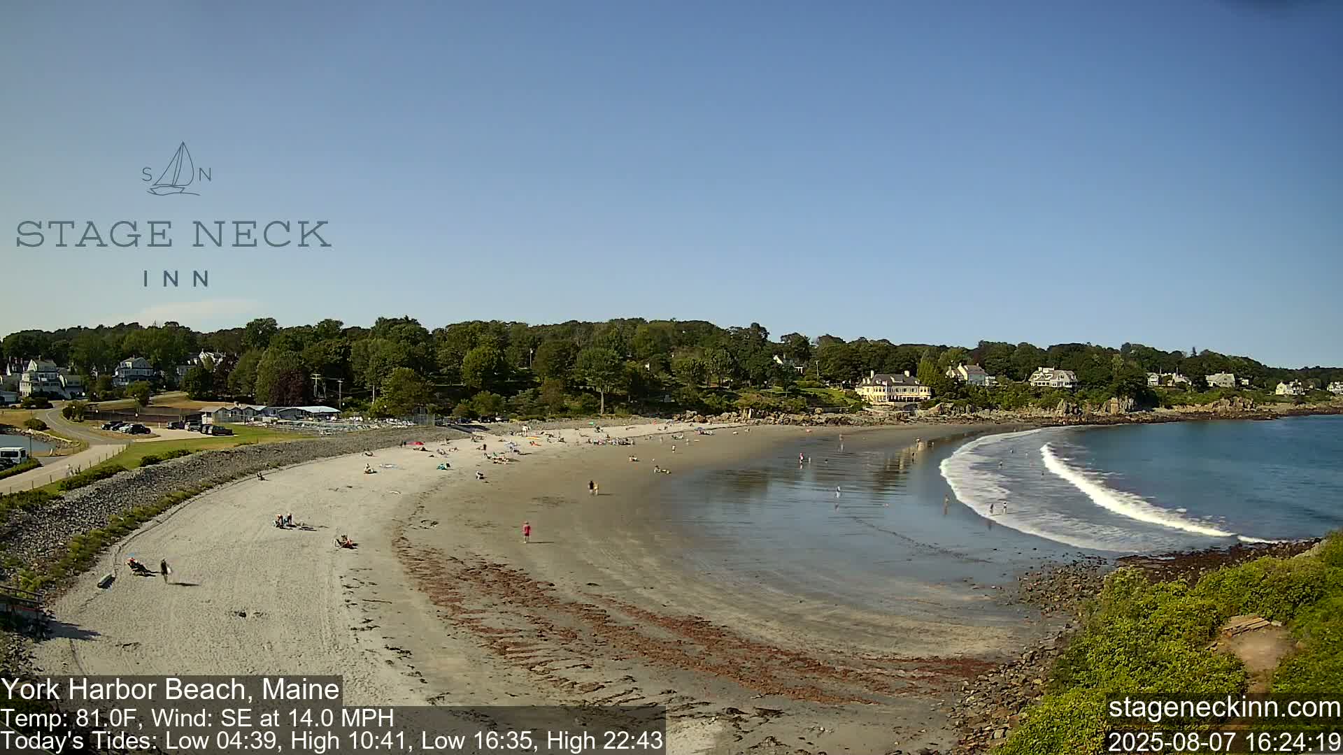York Harbor Beach Live Cam, Maine USA 