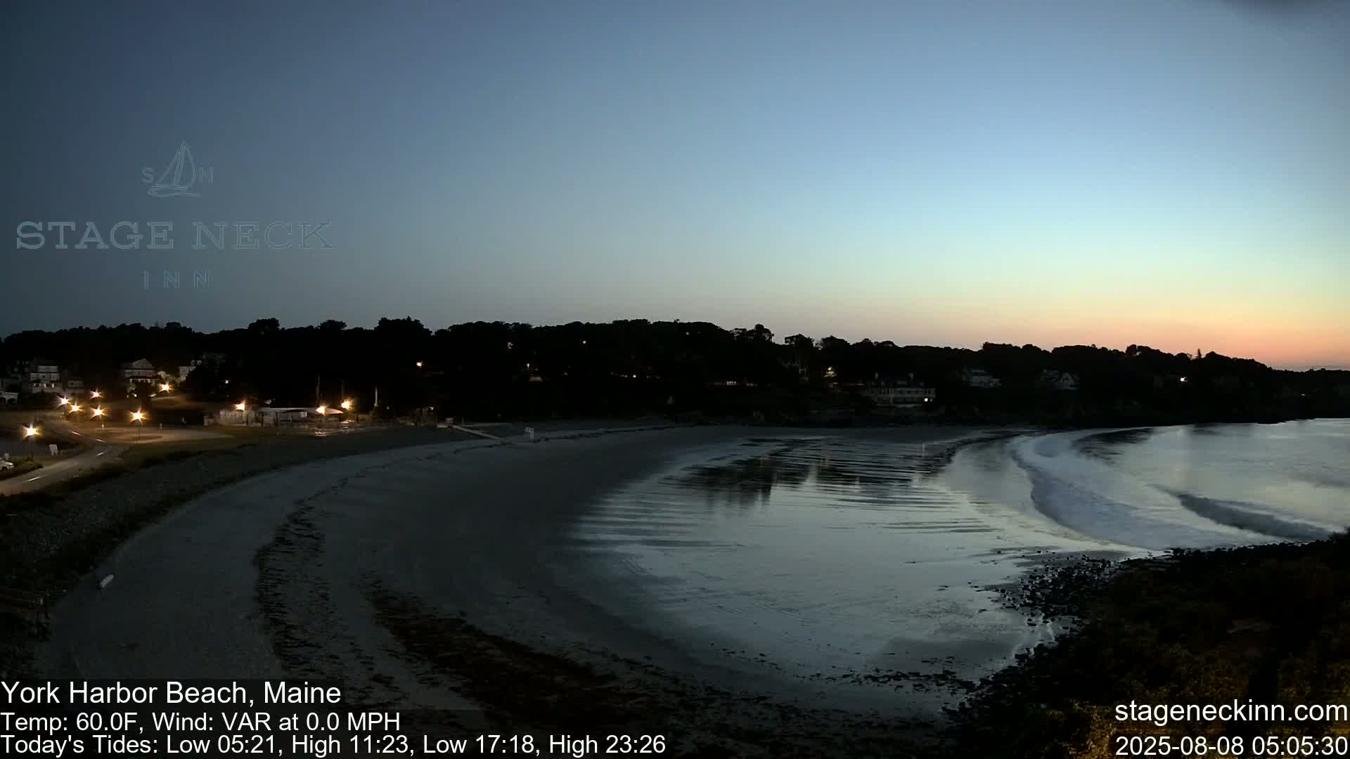 York Harbor Beach Live Cam, Maine USA 