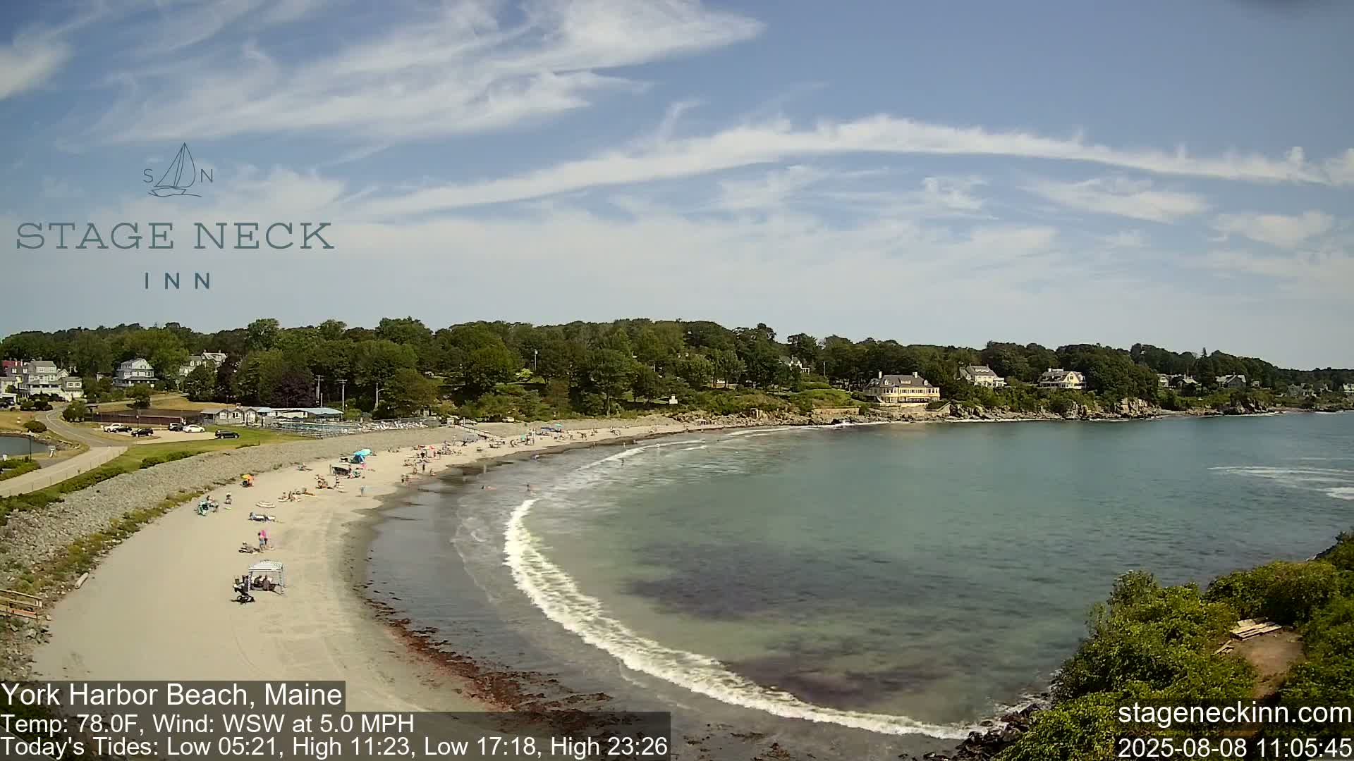 York Harbor Beach Live Cam, Maine USA 