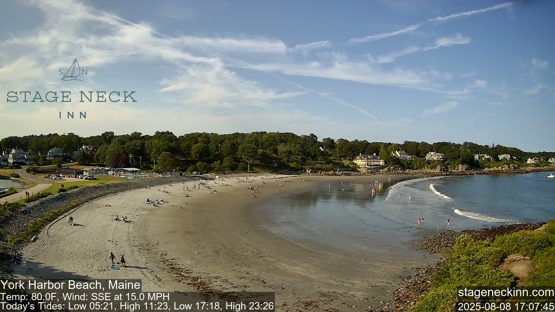York Harbor Beach Live Cam, Maine USA 