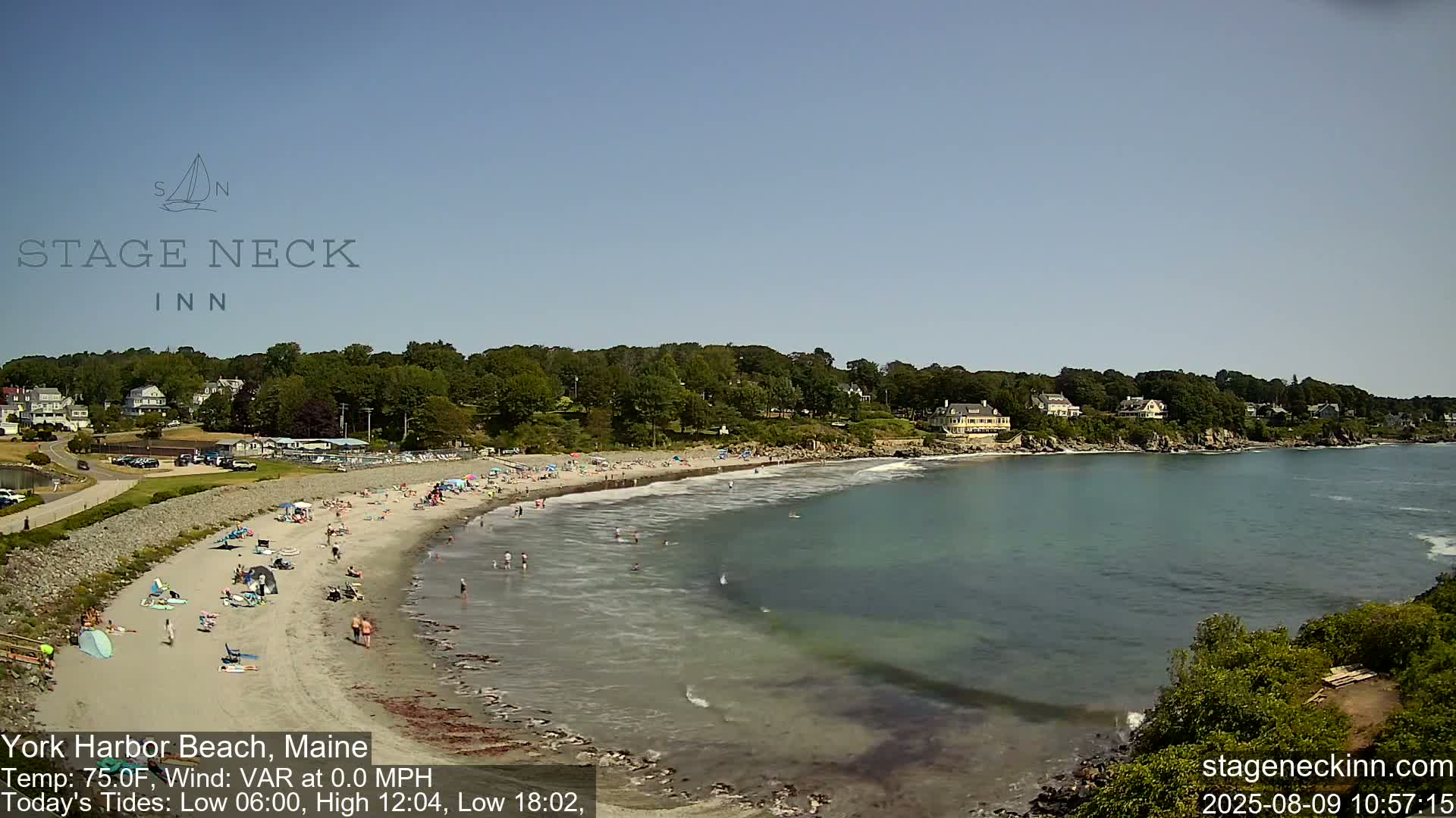 York Harbor Beach Live Cam, Maine USA 