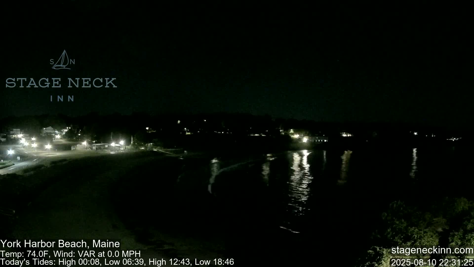 York Harbor Beach Live Cam, Maine USA 