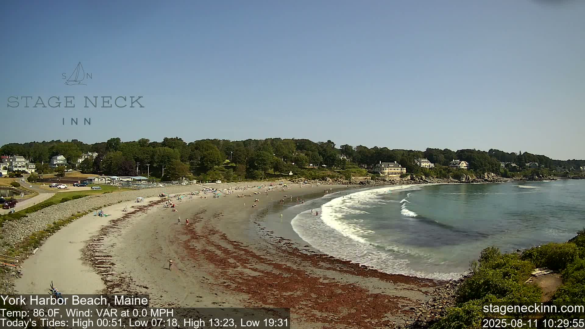 York Harbor Beach Live Cam, Maine USA 