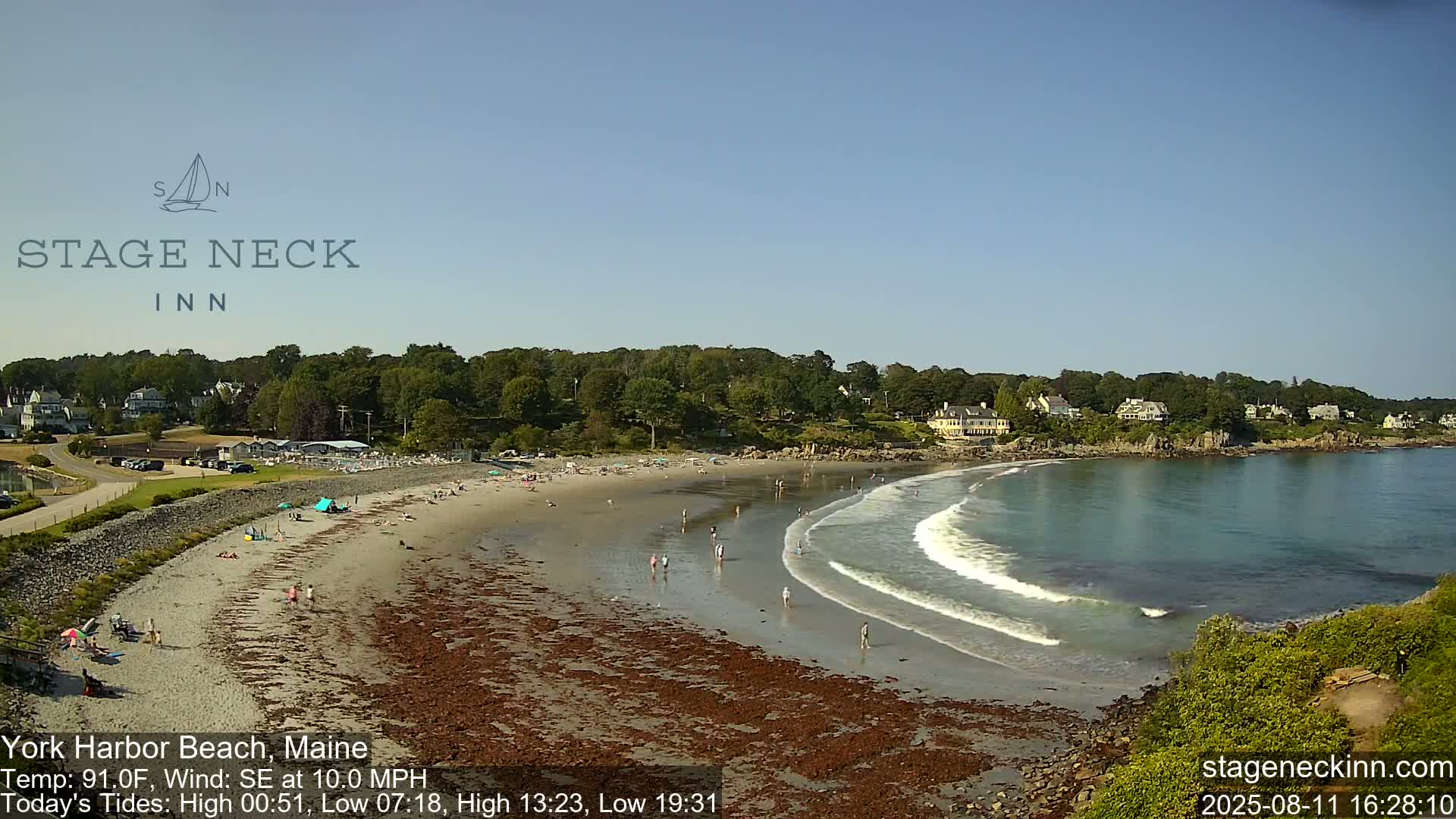 York Harbor Beach Live Cam, Maine USA 