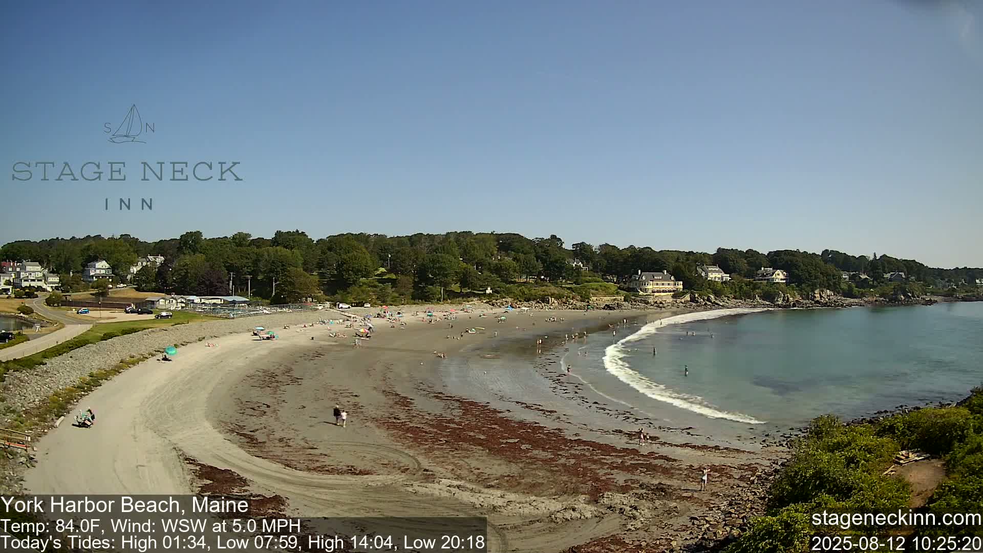 York Harbor Beach Live Cam, Maine USA 