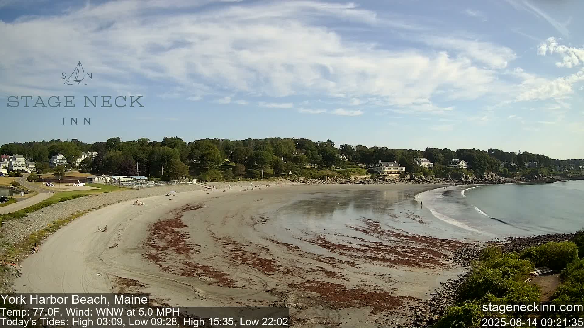 York Harbor Beach Live Cam, Maine USA 