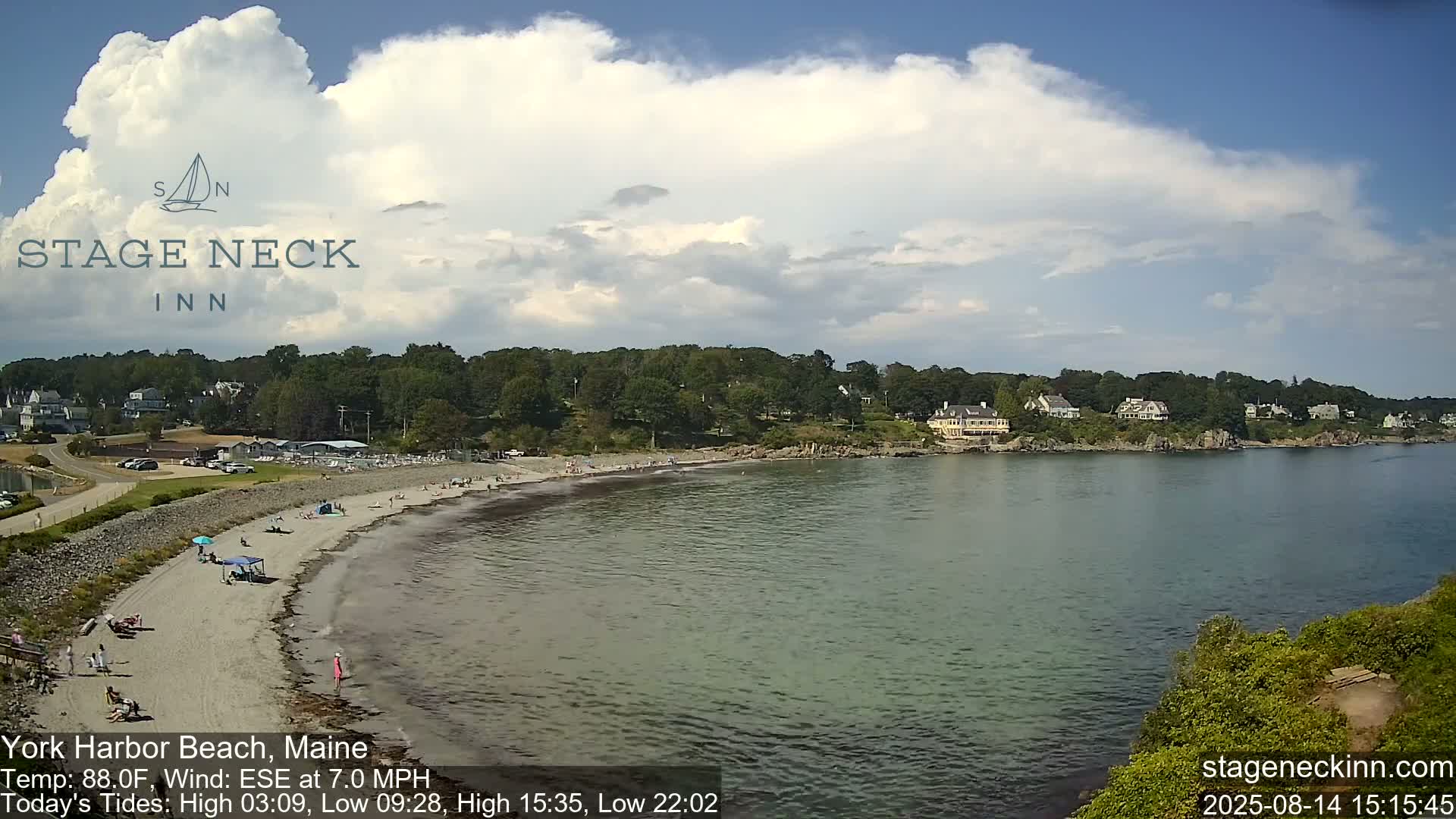 York Harbor Beach Live Cam, Maine USA 