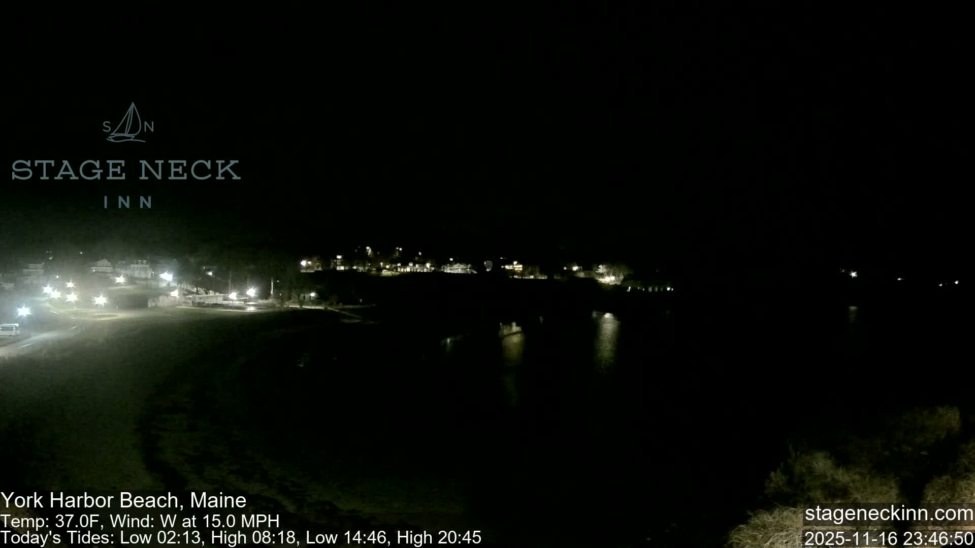 York Harbor Beach Live Cam, Maine USA 