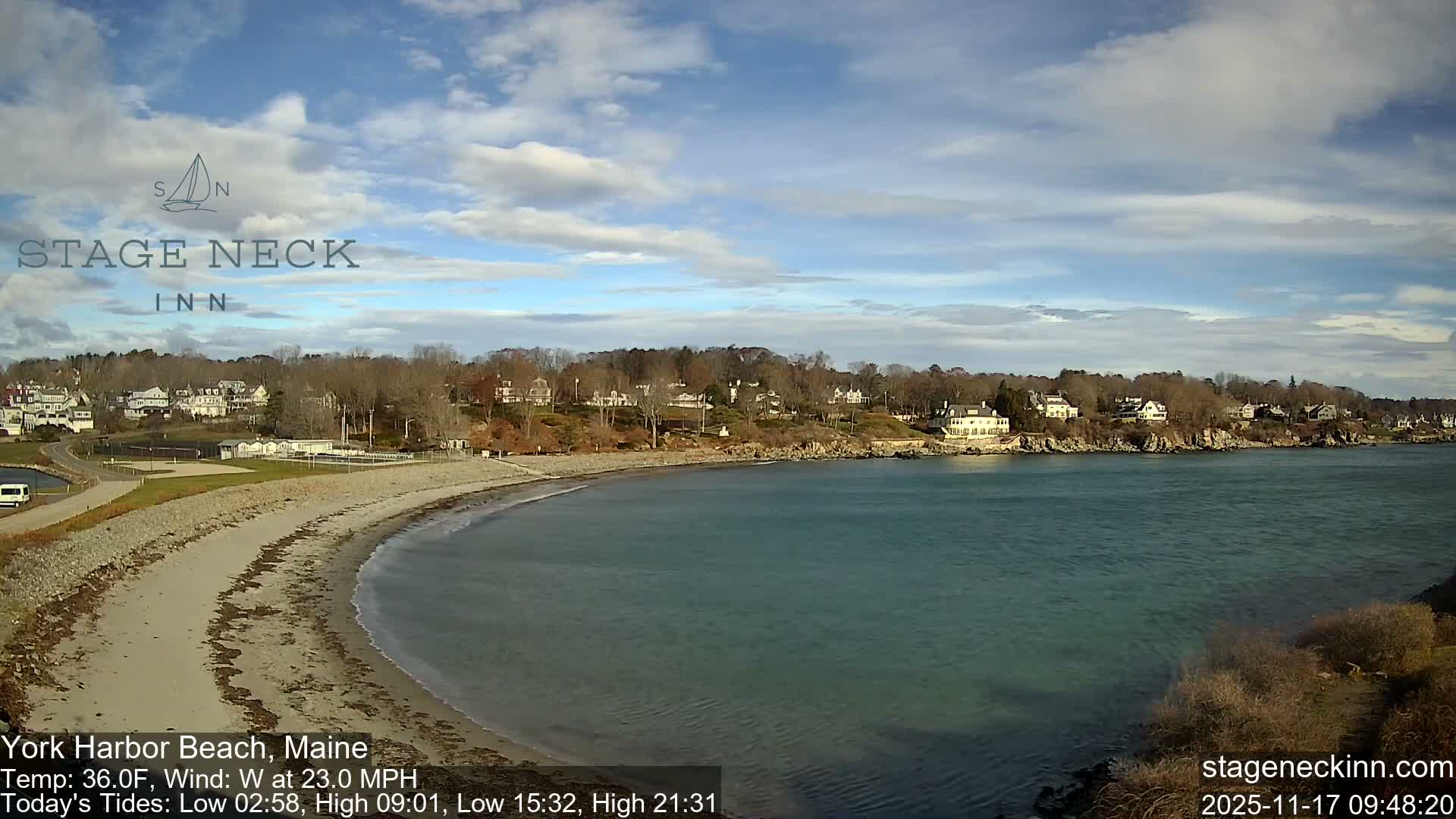 York Harbor Beach Live Cam, Maine USA 