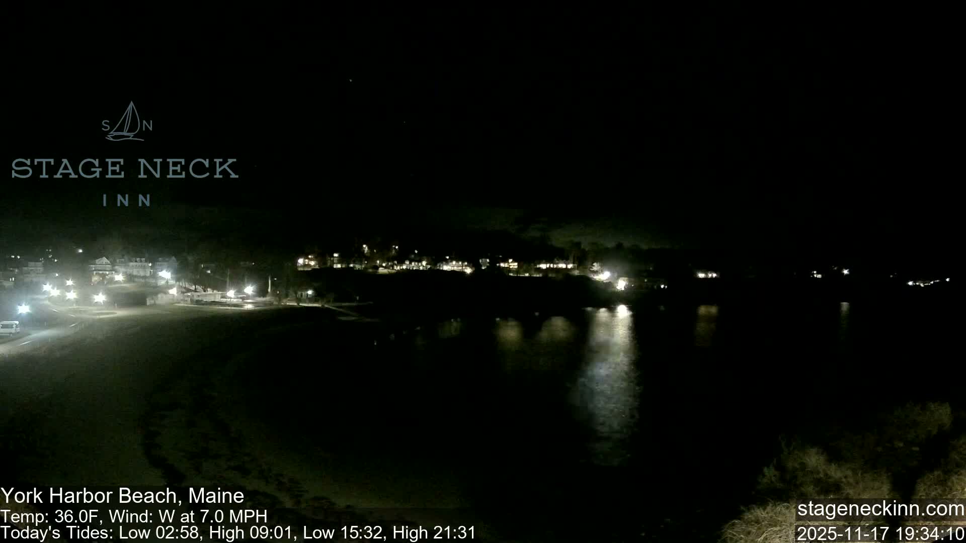 York Harbor Beach Live Cam, Maine USA 