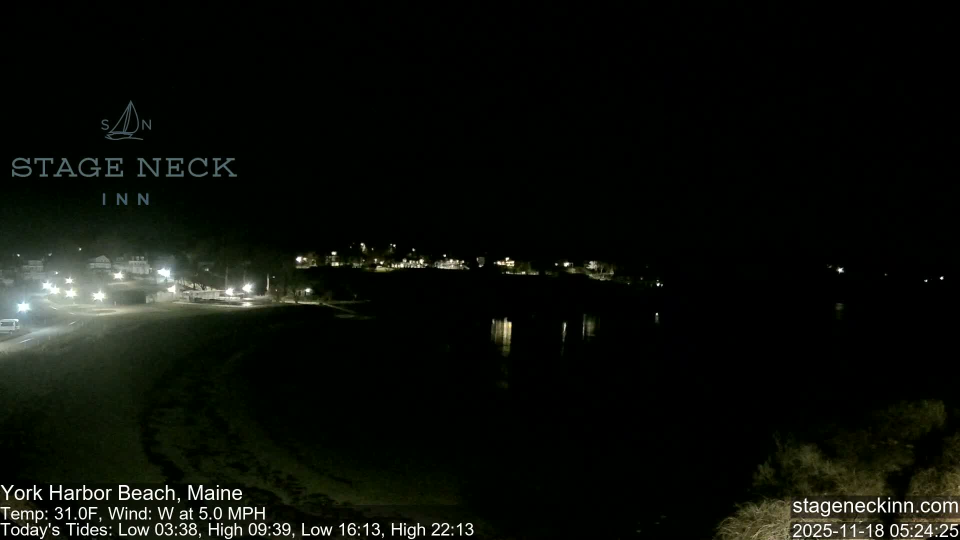 York Harbor Beach Live Cam, Maine USA 