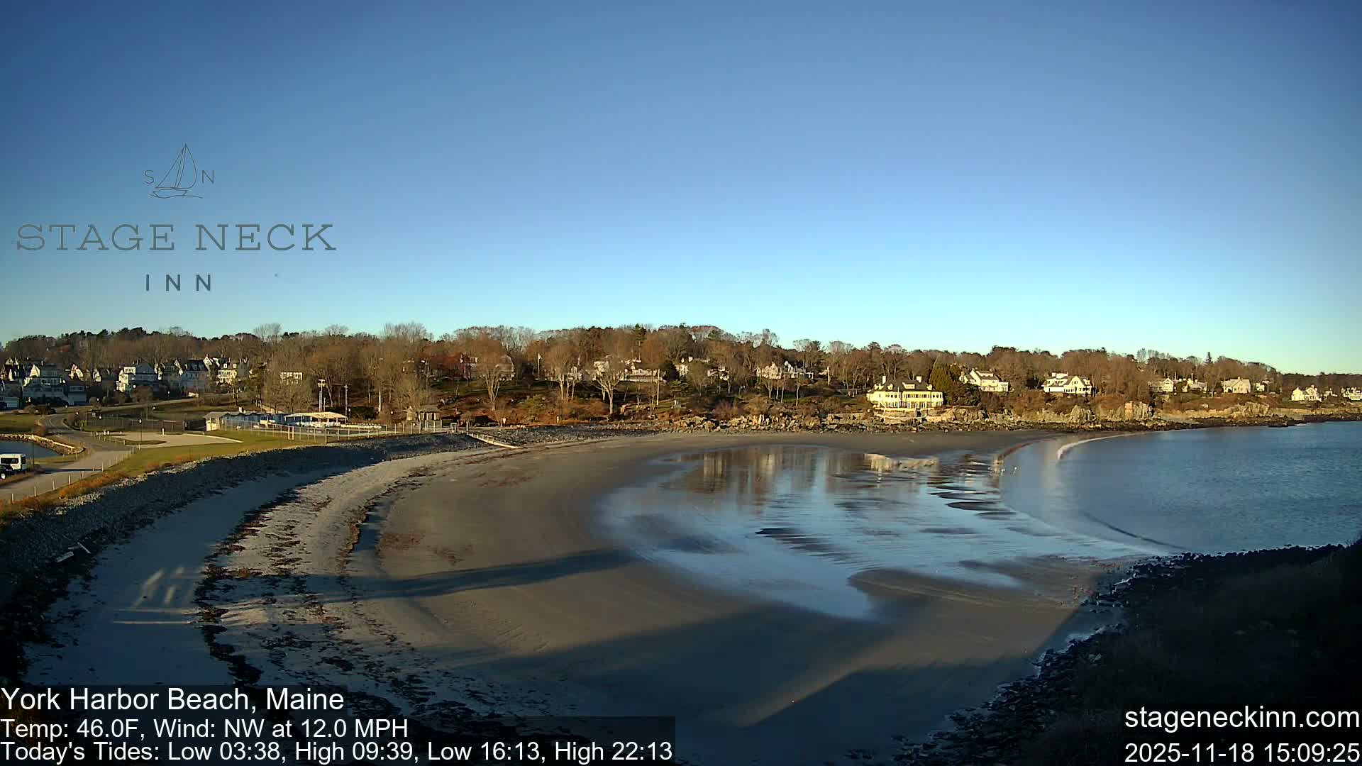 York Harbor Beach Live Cam, Maine USA 