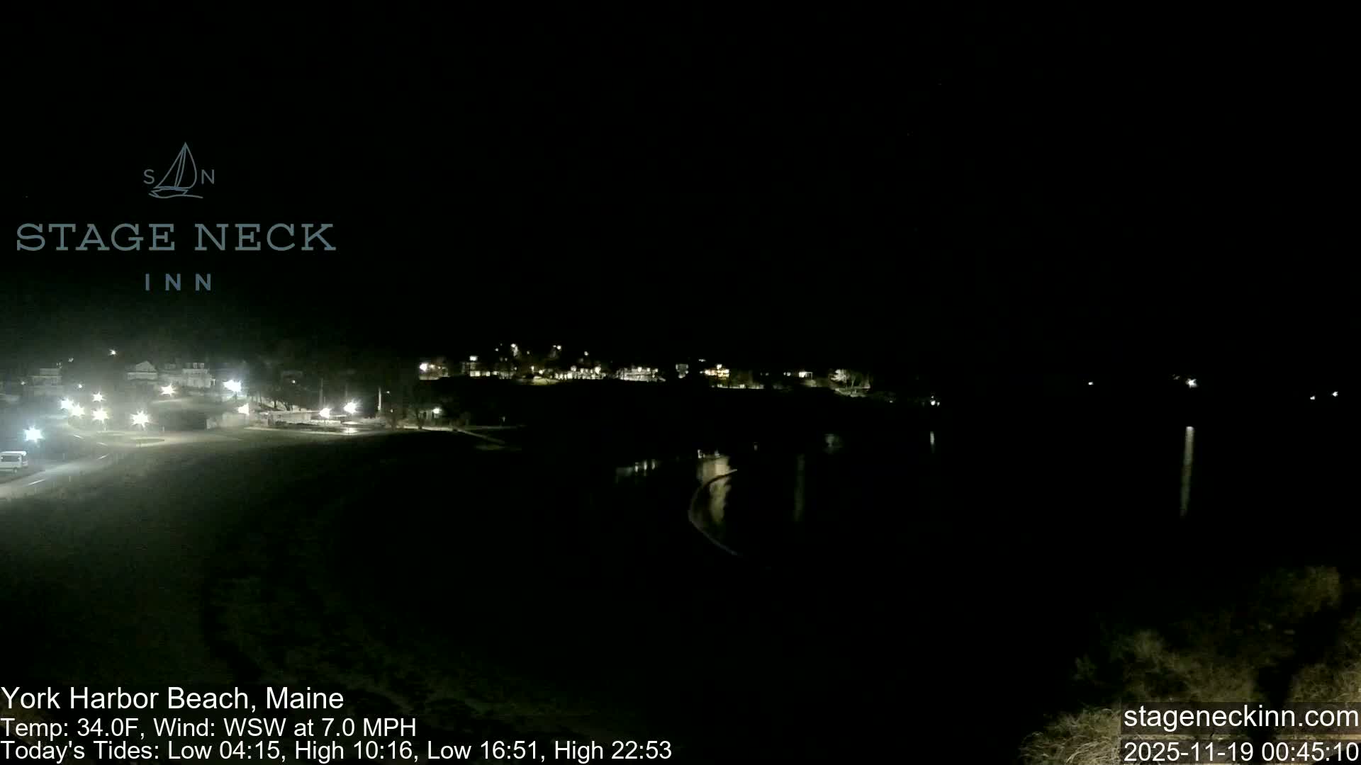 York Harbor Beach Live Cam, Maine USA 