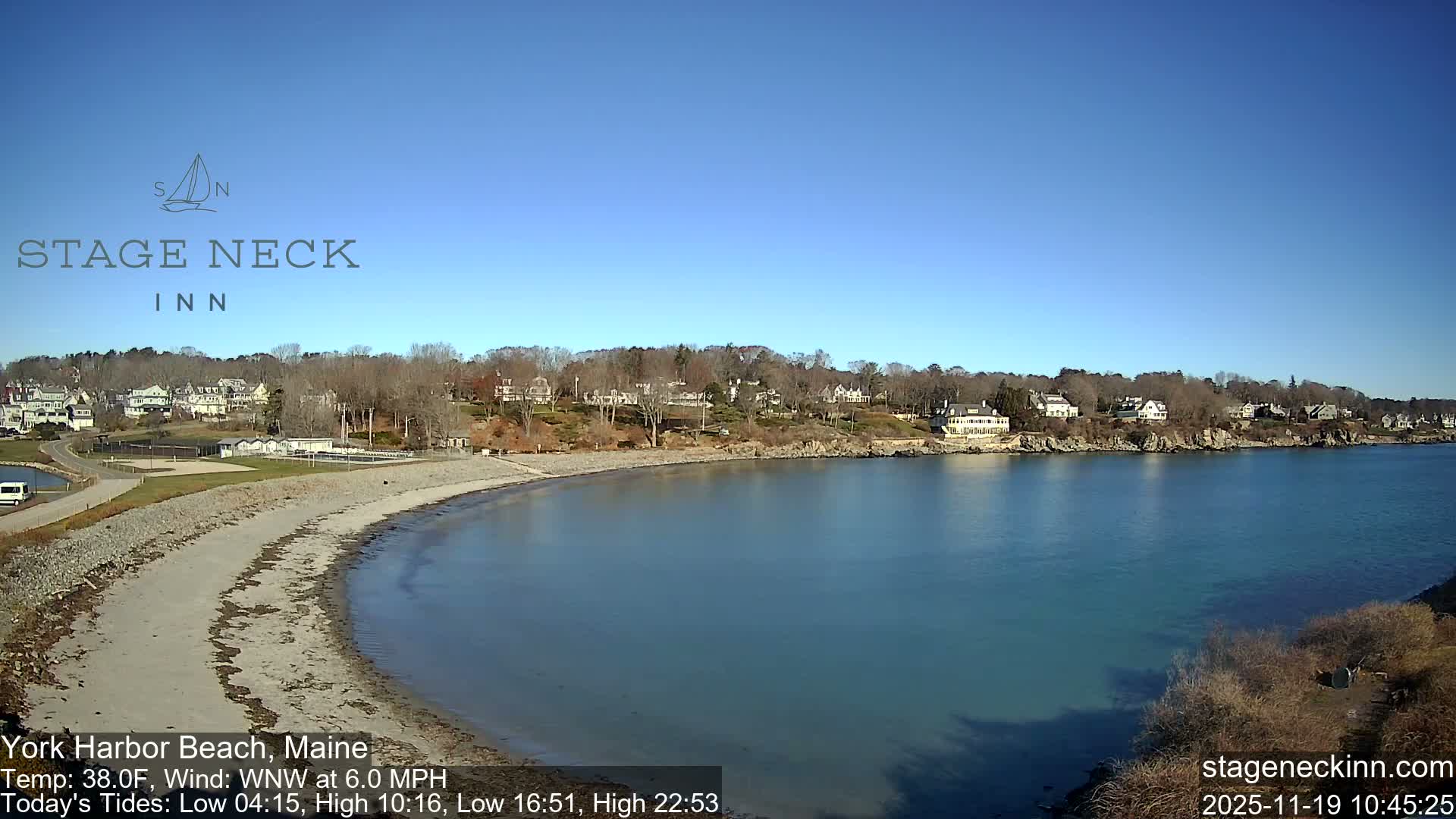 York Harbor Beach Live Cam, Maine USA 
