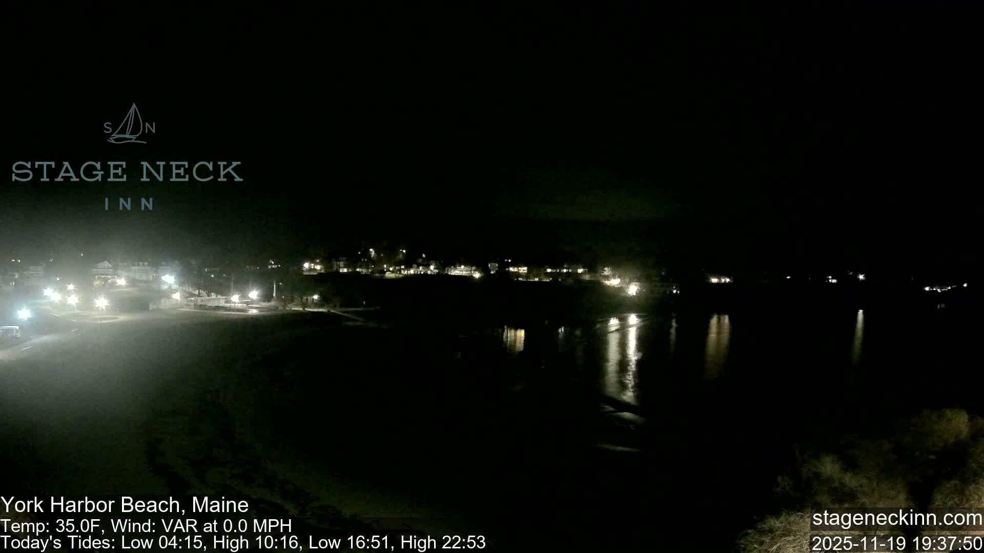York Harbor Beach Live Cam, Maine USA 