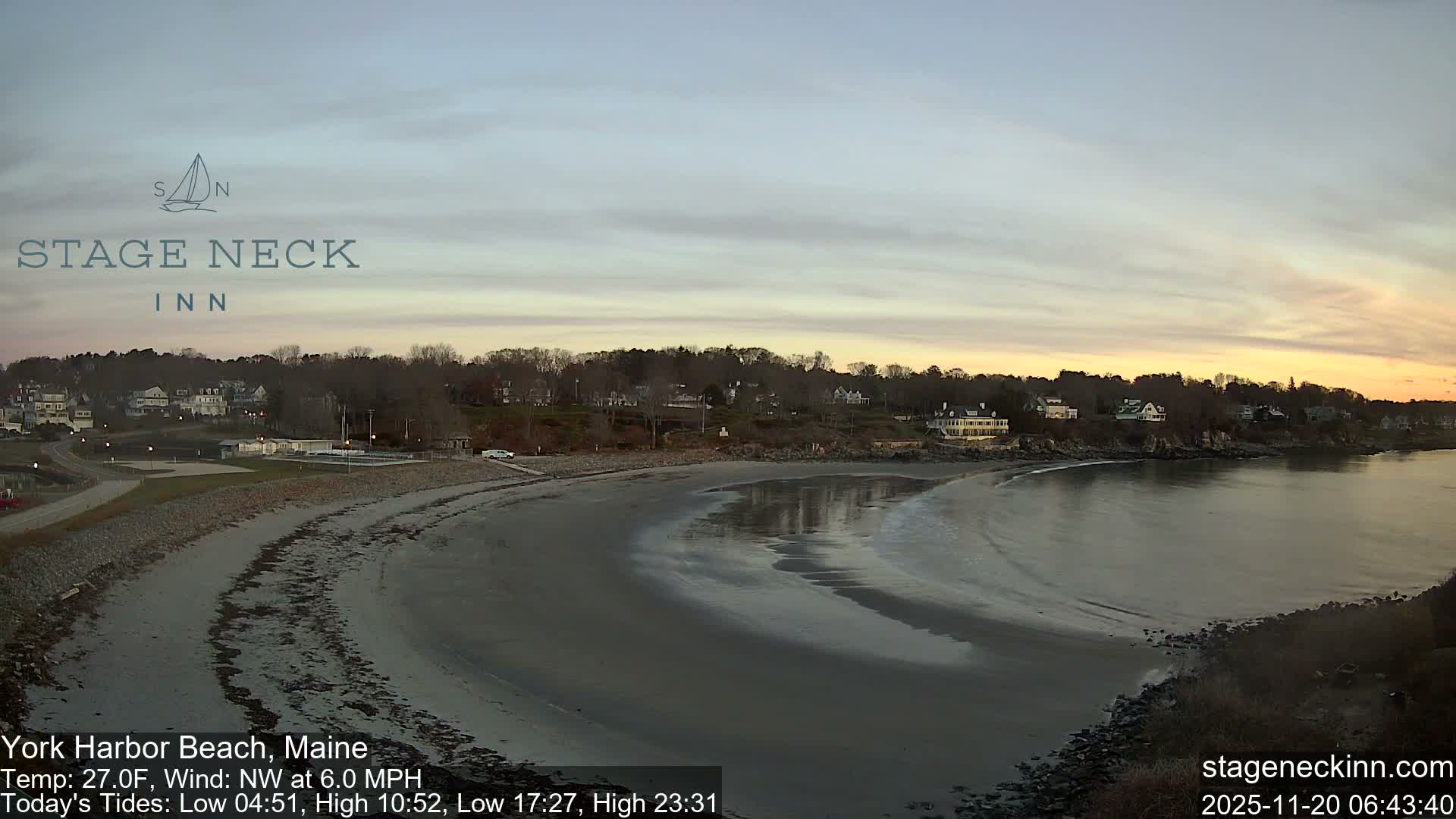 York Harbor Beach Live Cam, Maine USA 