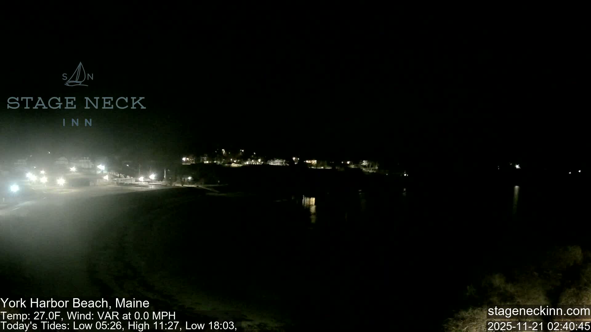 York Harbor Beach Live Cam, Maine USA 