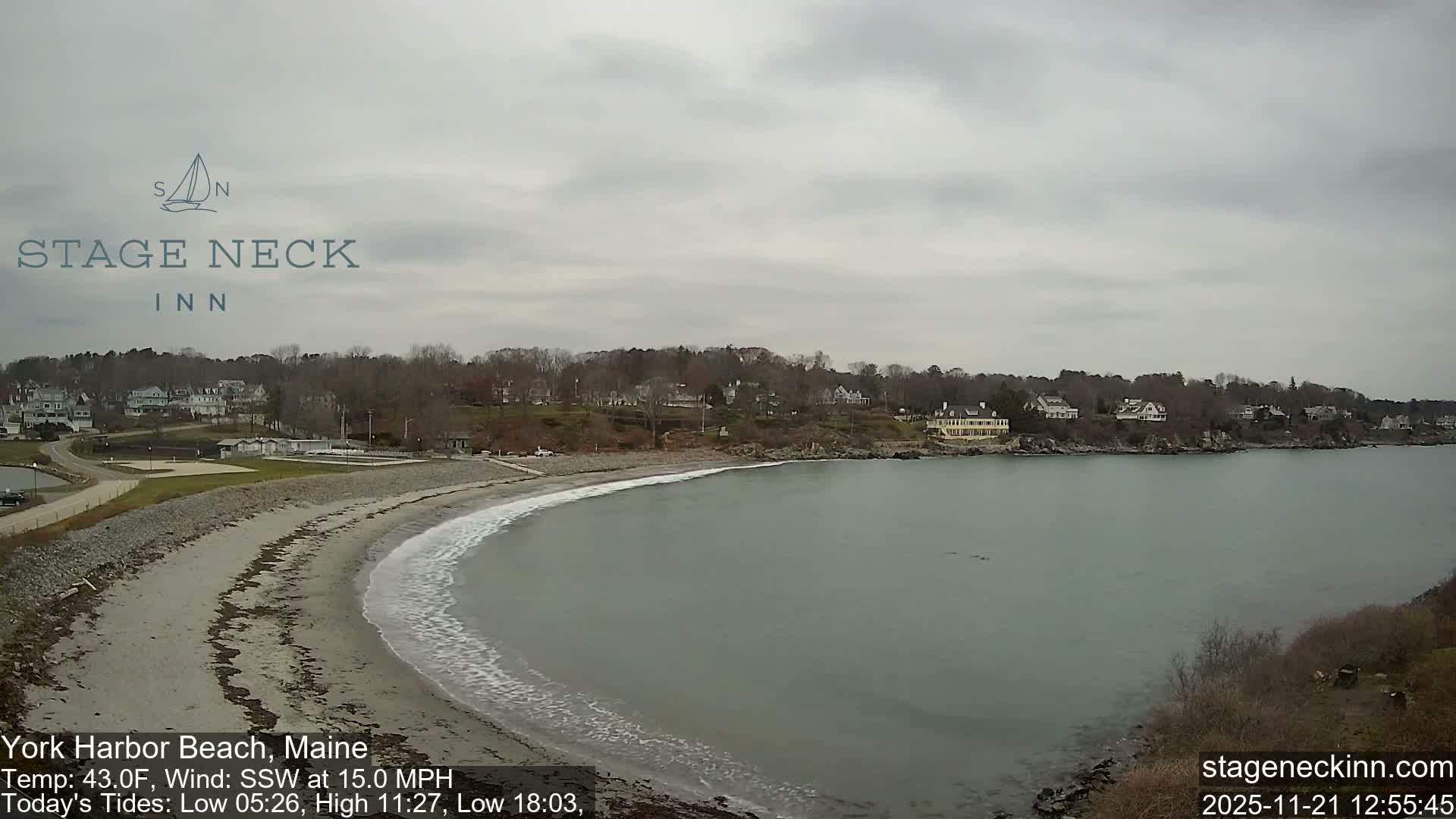 York Harbor Beach Live Cam, Maine USA 
