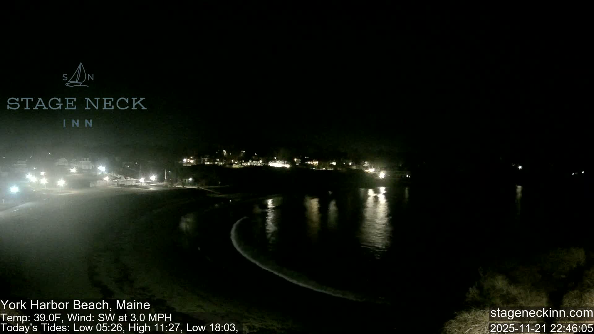 York Harbor Beach Live Cam, Maine USA 