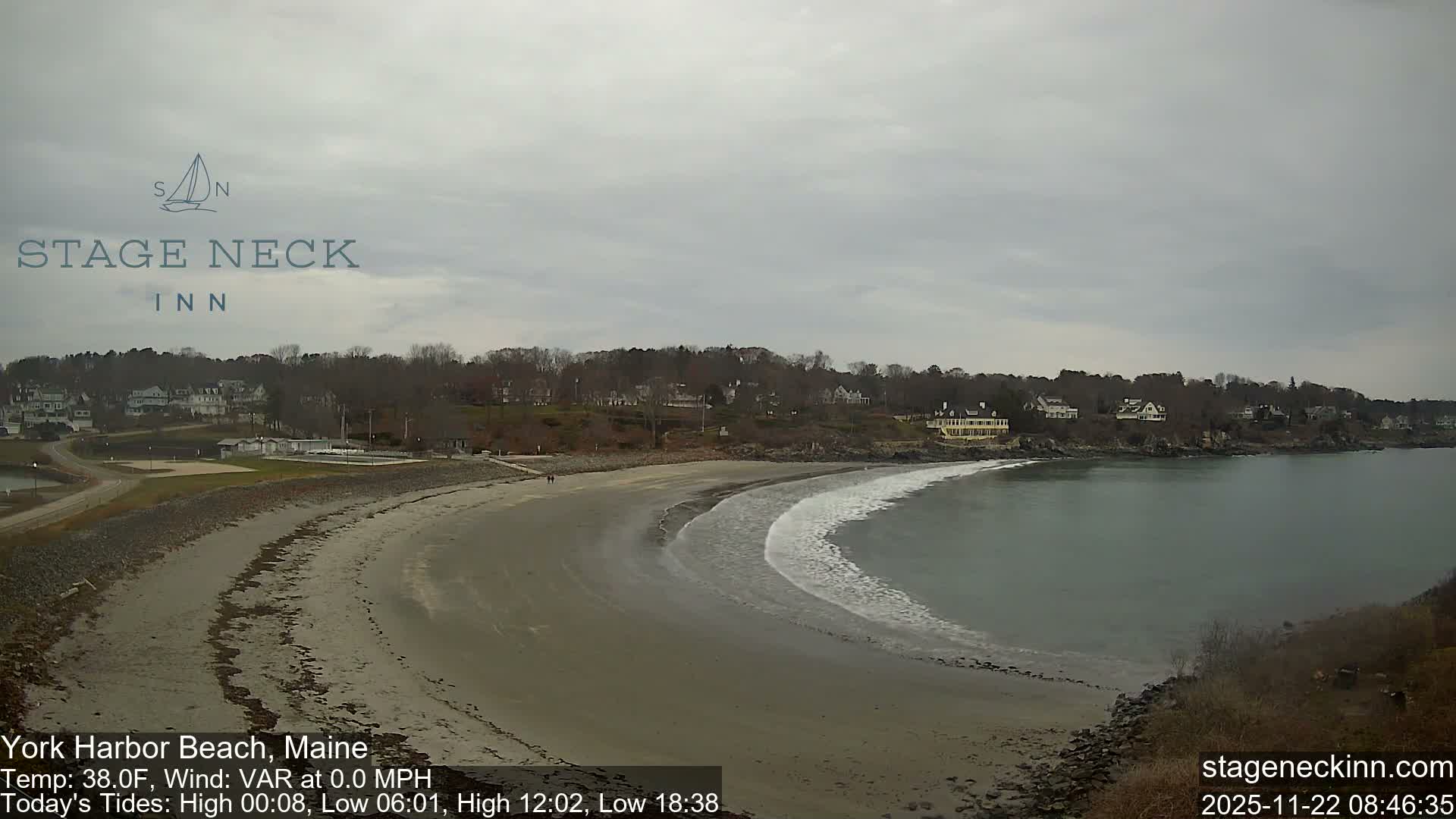 York Harbor Beach Live Cam, Maine USA 