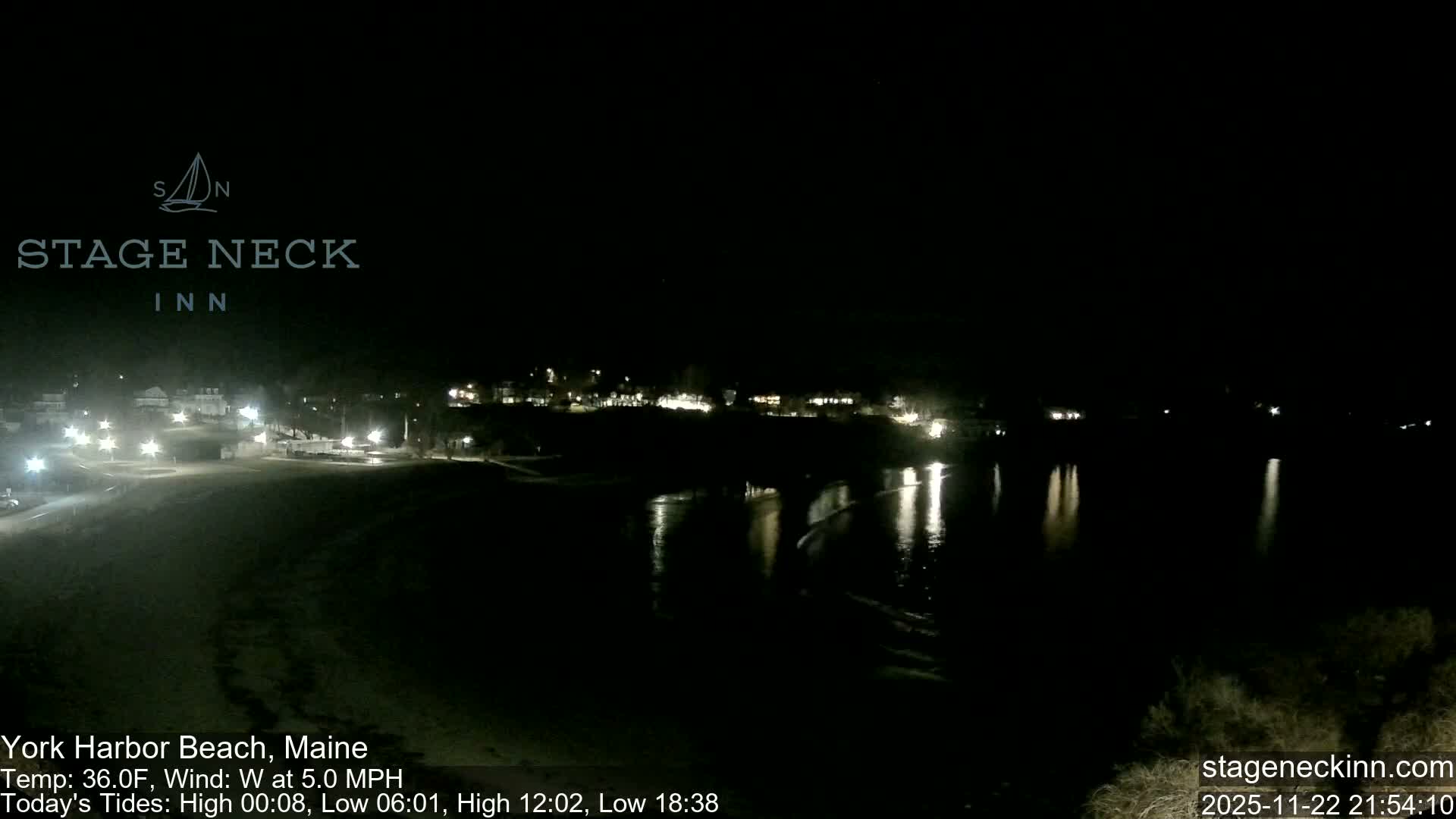 York Harbor Beach Live Cam, Maine USA 