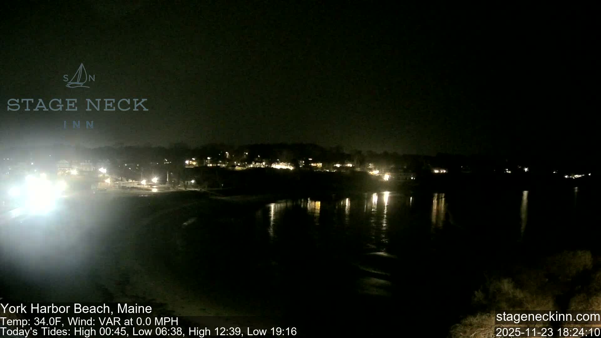 York Harbor Beach Live Cam, Maine USA 