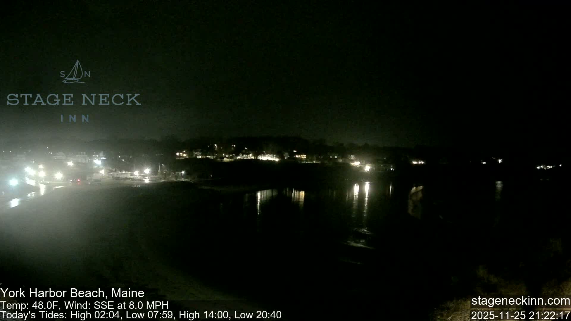 York Harbor Beach Live Cam, Maine USA 