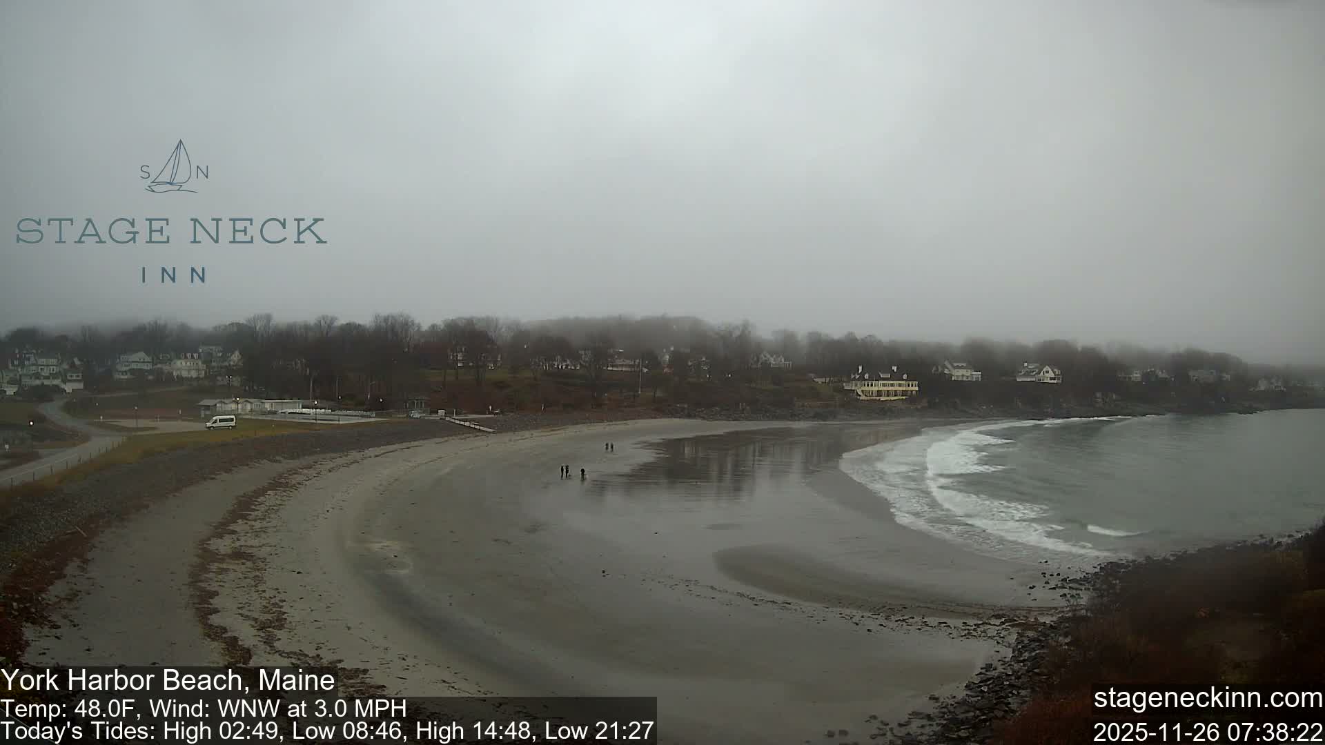 York Harbor Beach Live Cam, Maine USA 
