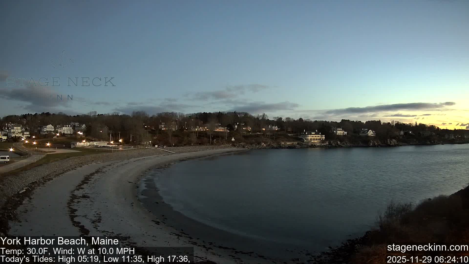 York Harbor Beach Live Cam, Maine USA 