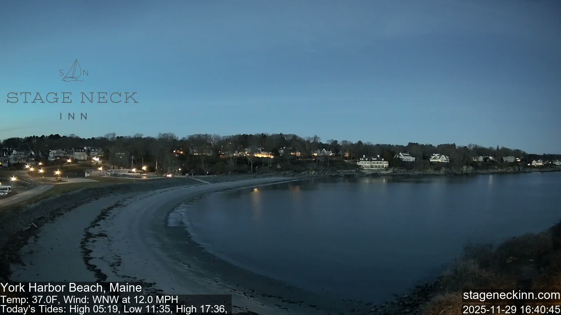 York Harbor Beach Live Cam, Maine USA 