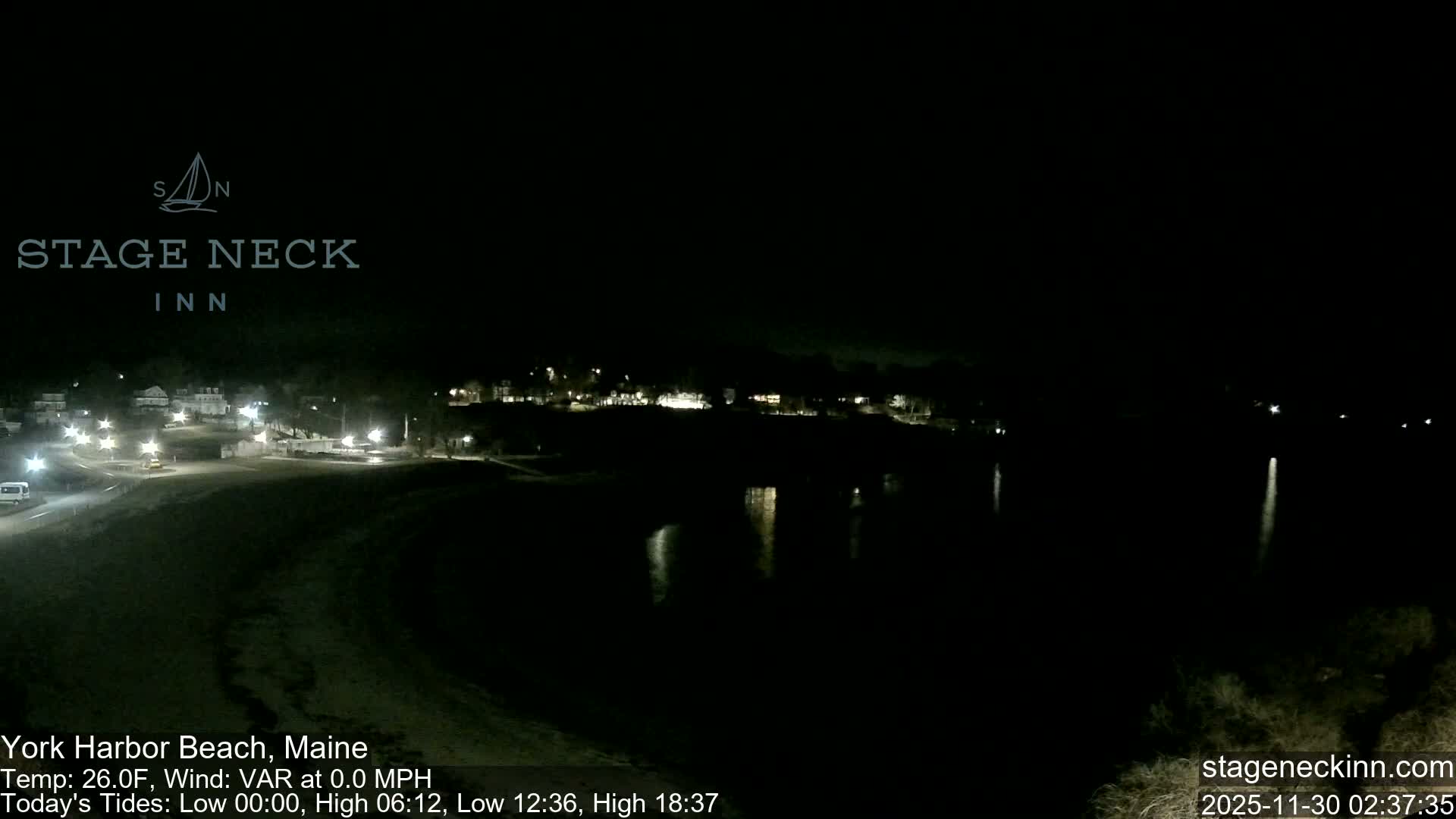 York Harbor Beach Live Cam, Maine USA 