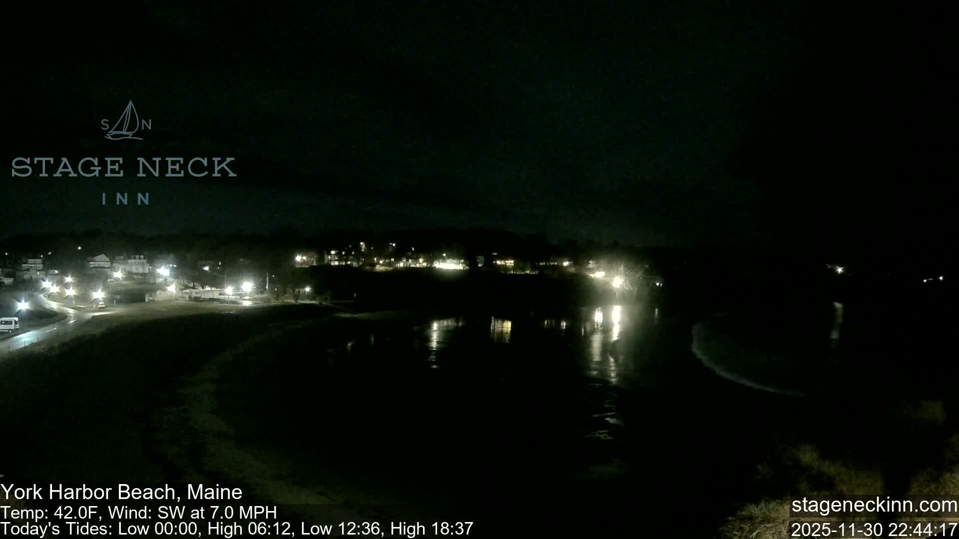 York Harbor Beach Live Cam, Maine USA 