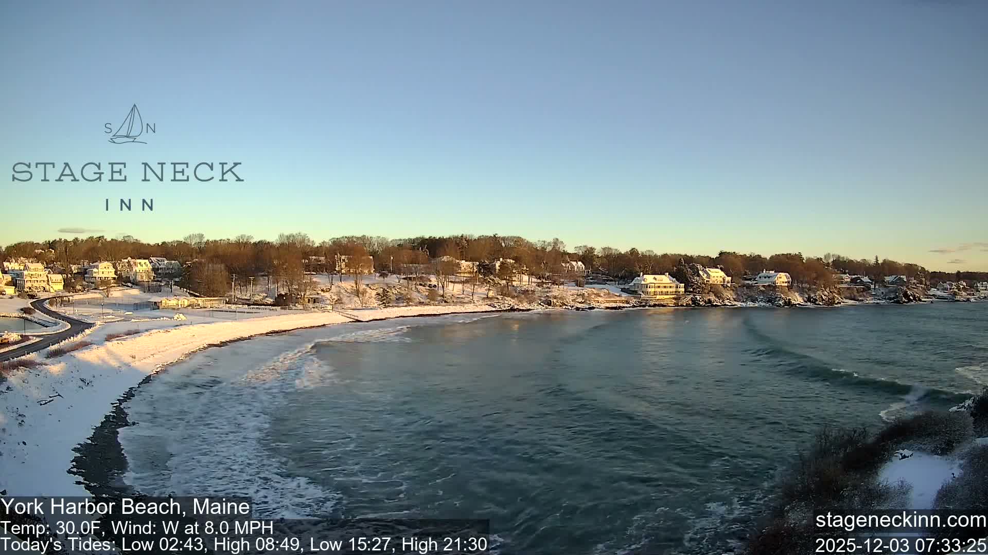 York Harbor Beach Live Cam, Maine USA 