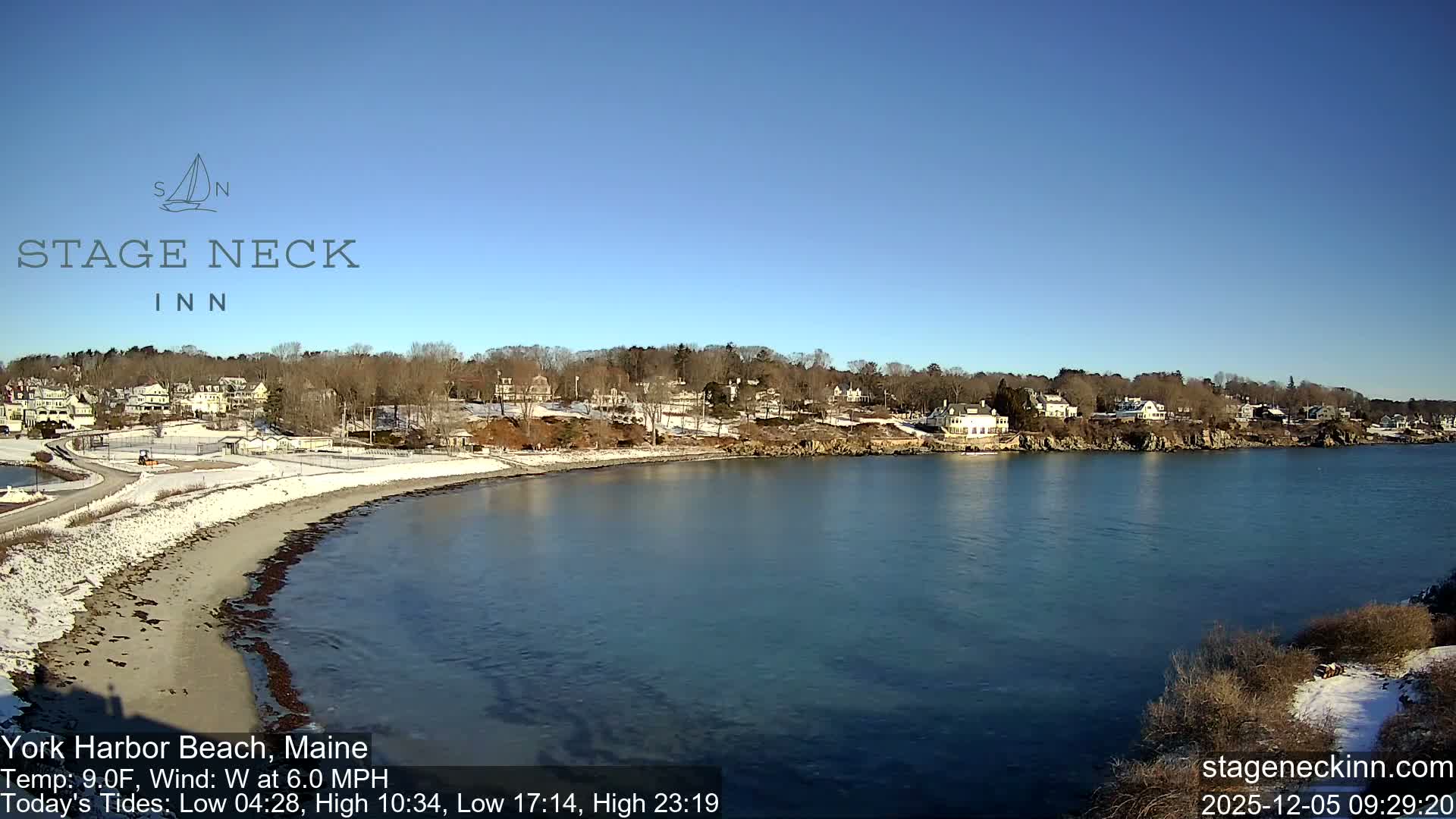 York Harbor Beach Live Cam, Maine USA 