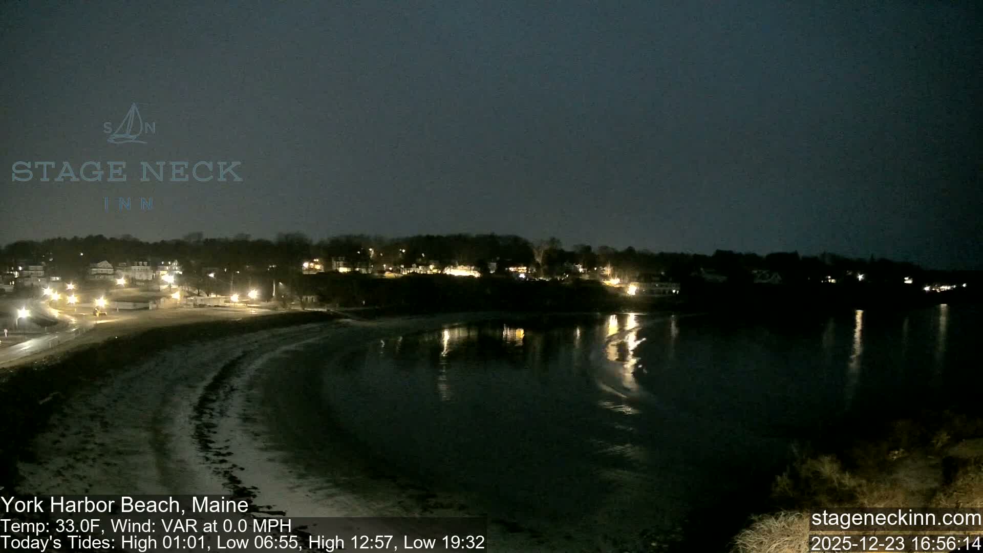 York Harbor Beach Live Cam, Maine USA 