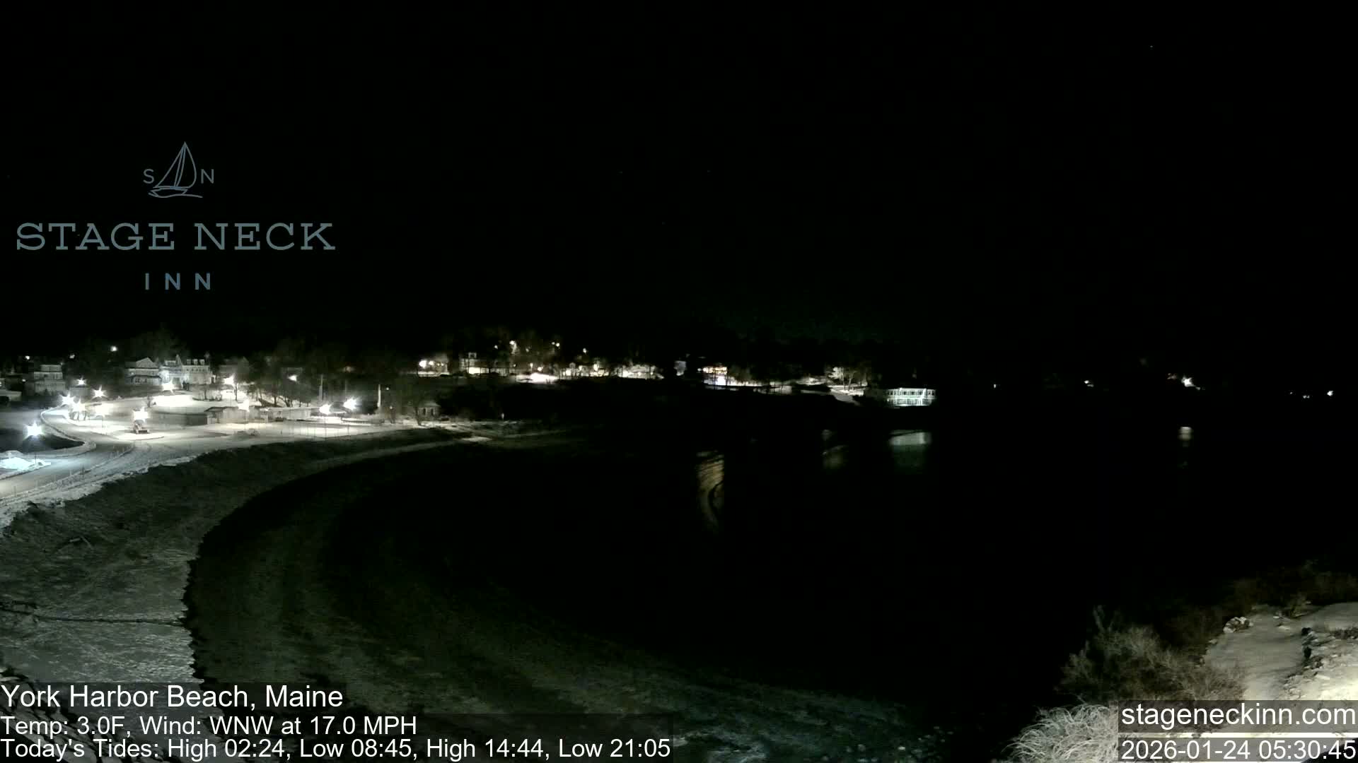 York Harbor Beach Live Cam, Maine USA 
